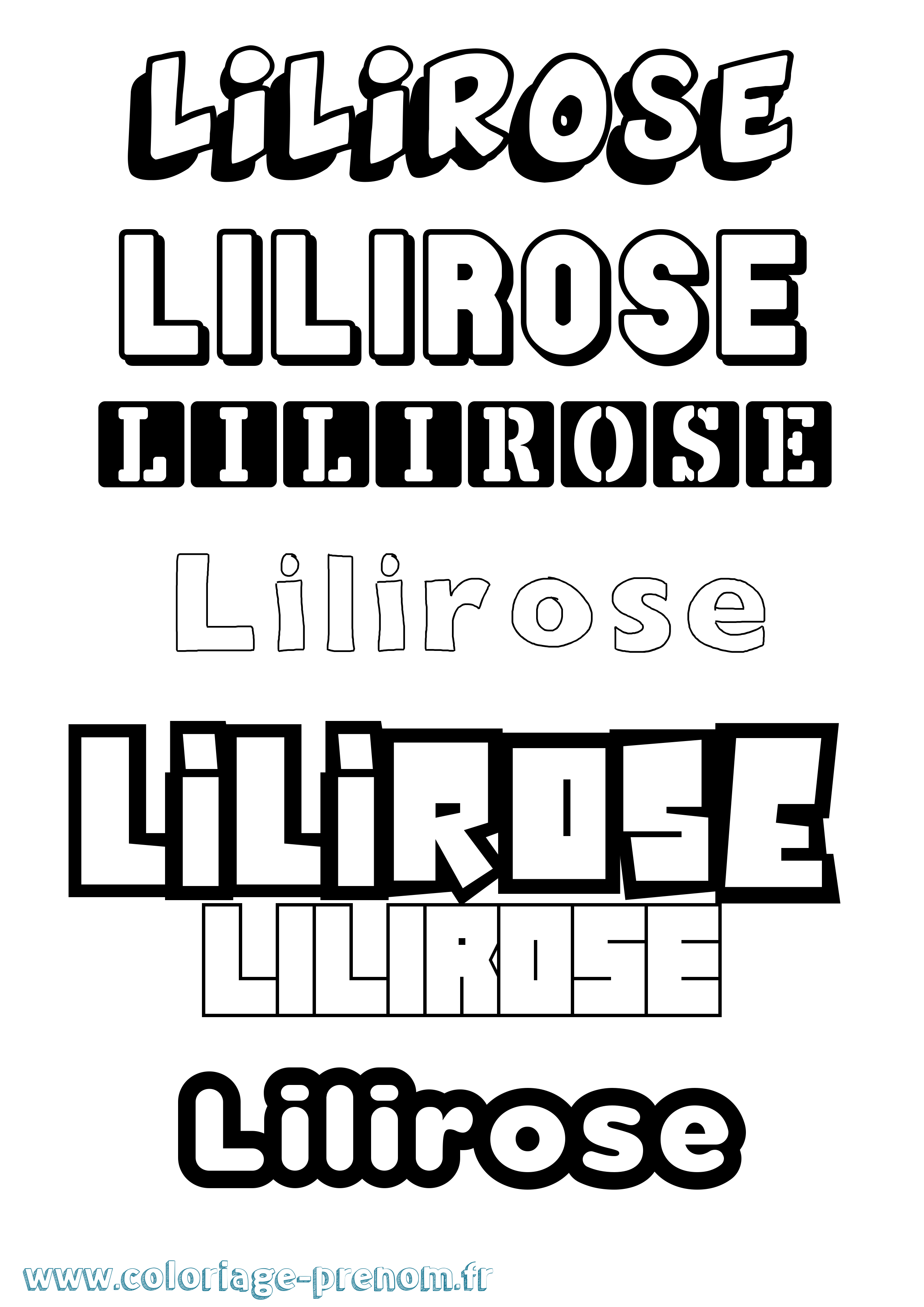 Coloriage Lilirose Simple Coloriage prénom Lilirose Simple