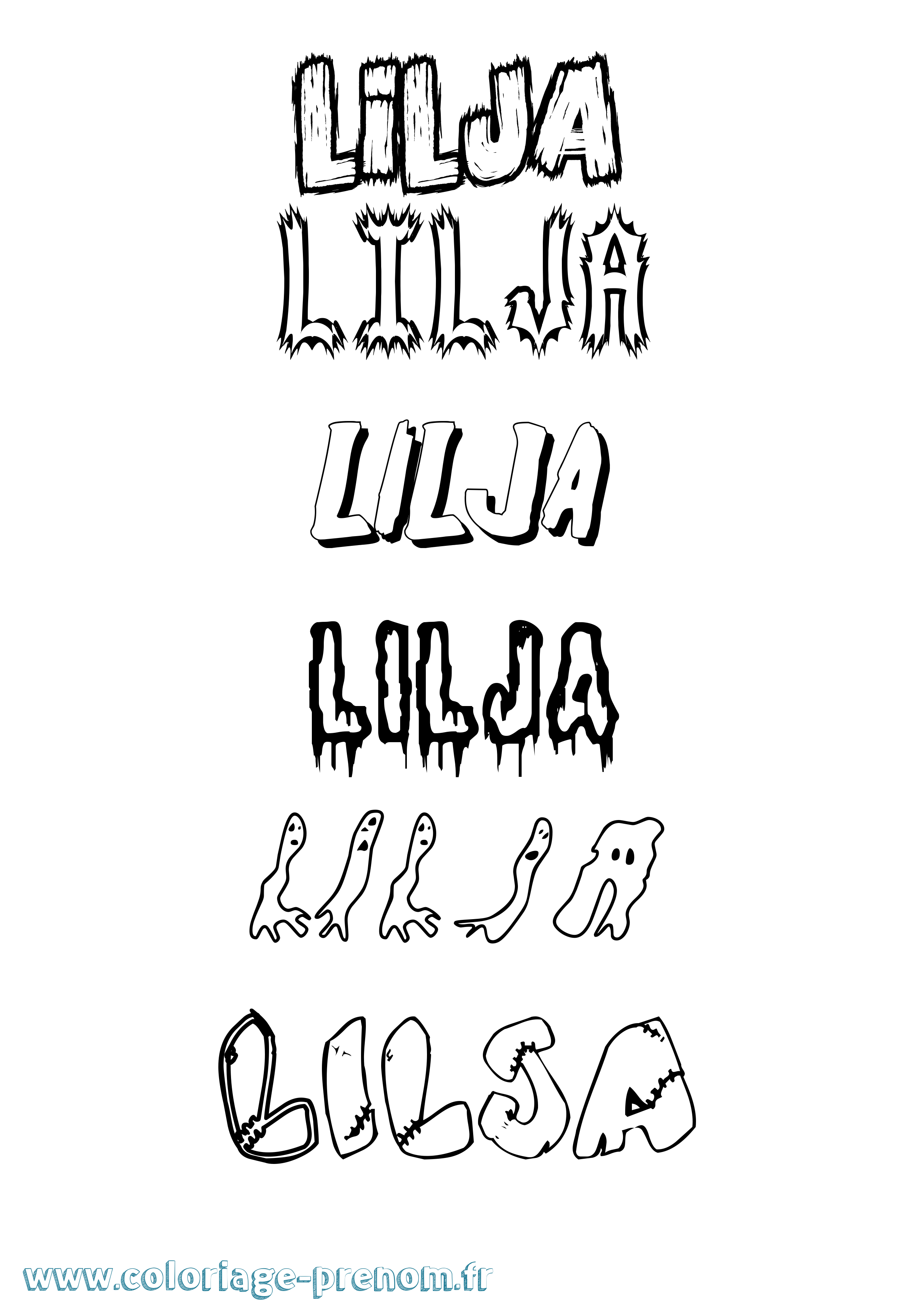 Coloriage Lilja Frisson Coloriage prénom Lilja Frisson