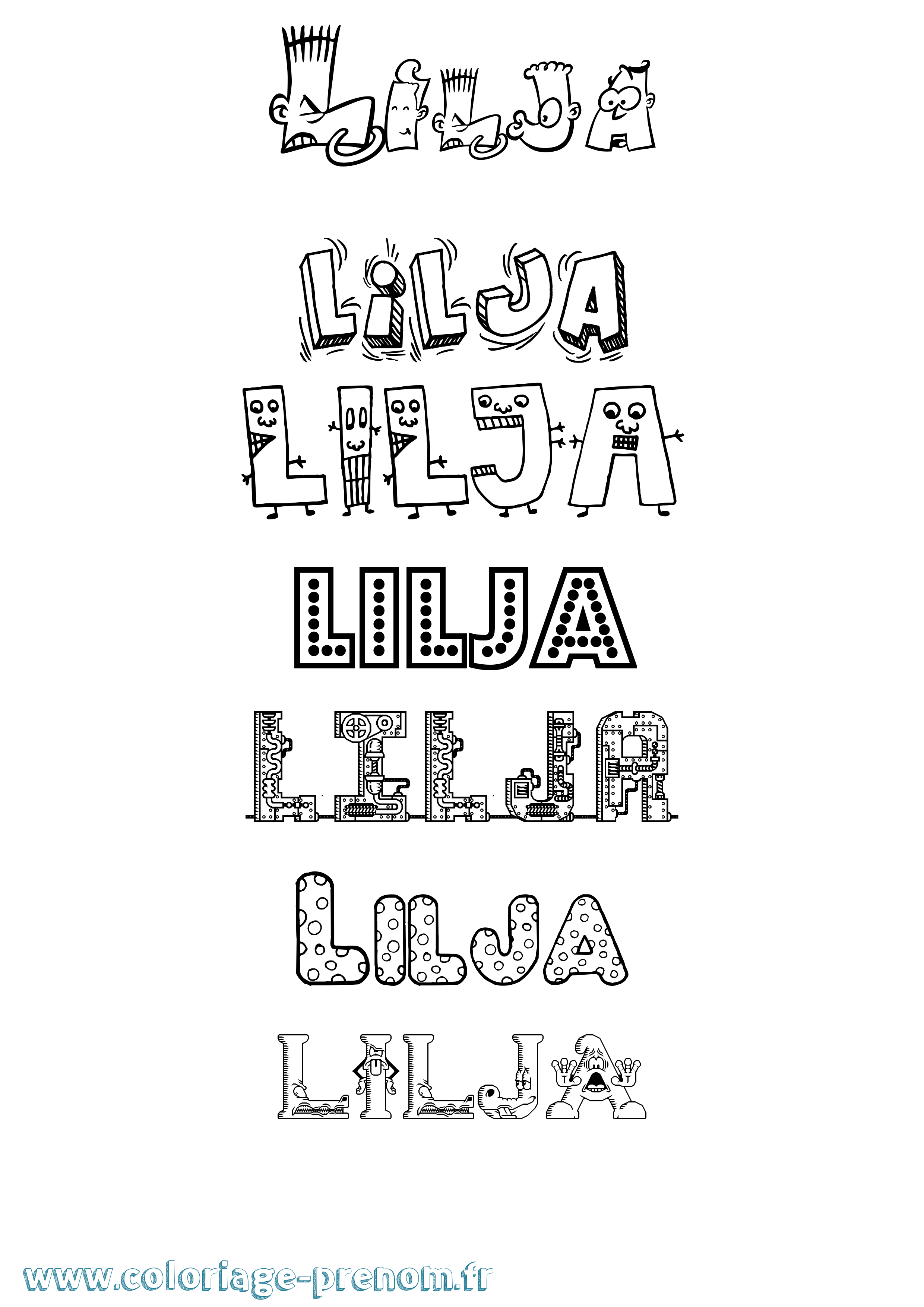 Coloriage Lilja Fun Coloriage prénom Lilja Fun