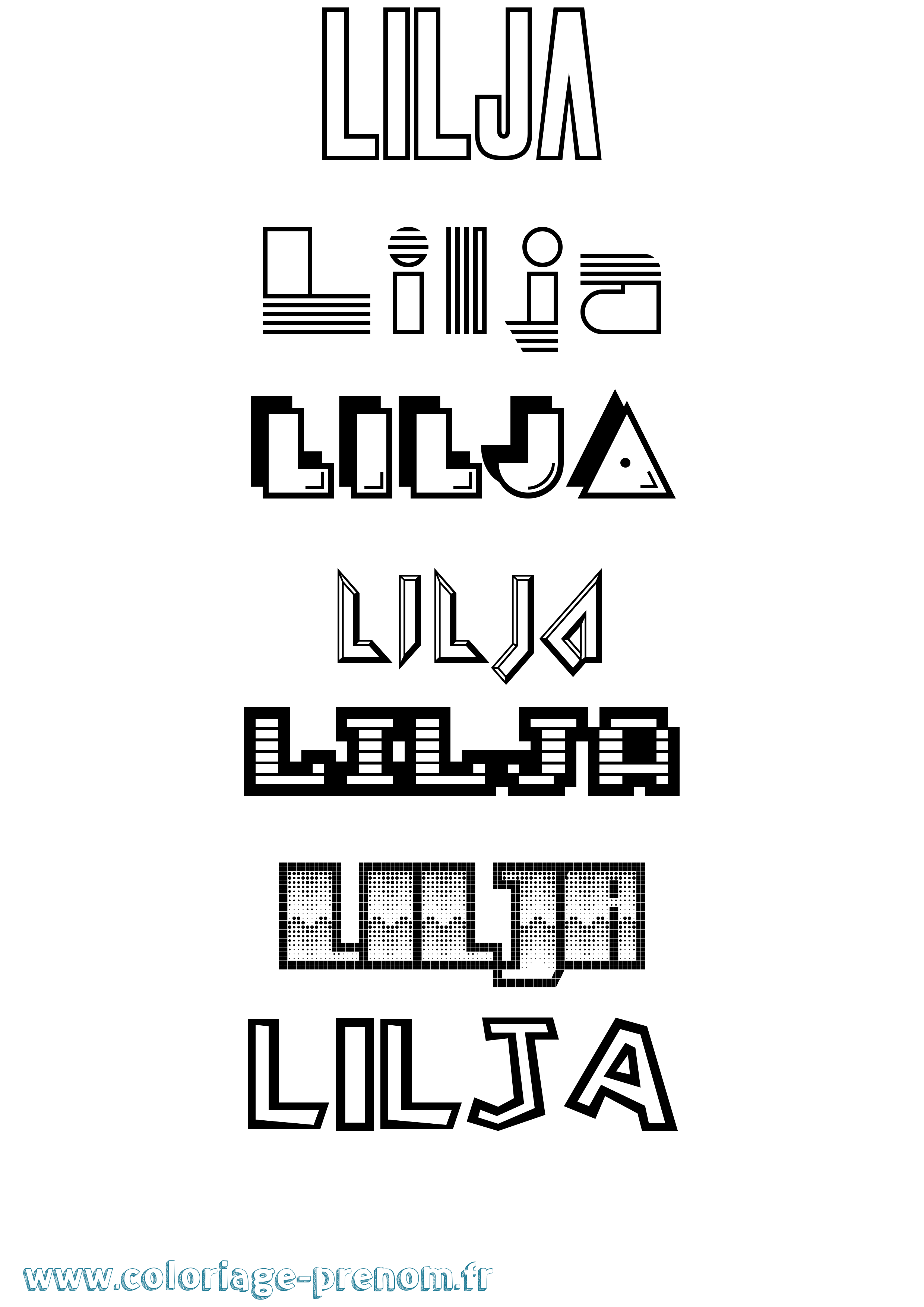 Coloriage Lilja Jeux Vidéos Coloriage prénom Lilja Jeux Vidéos