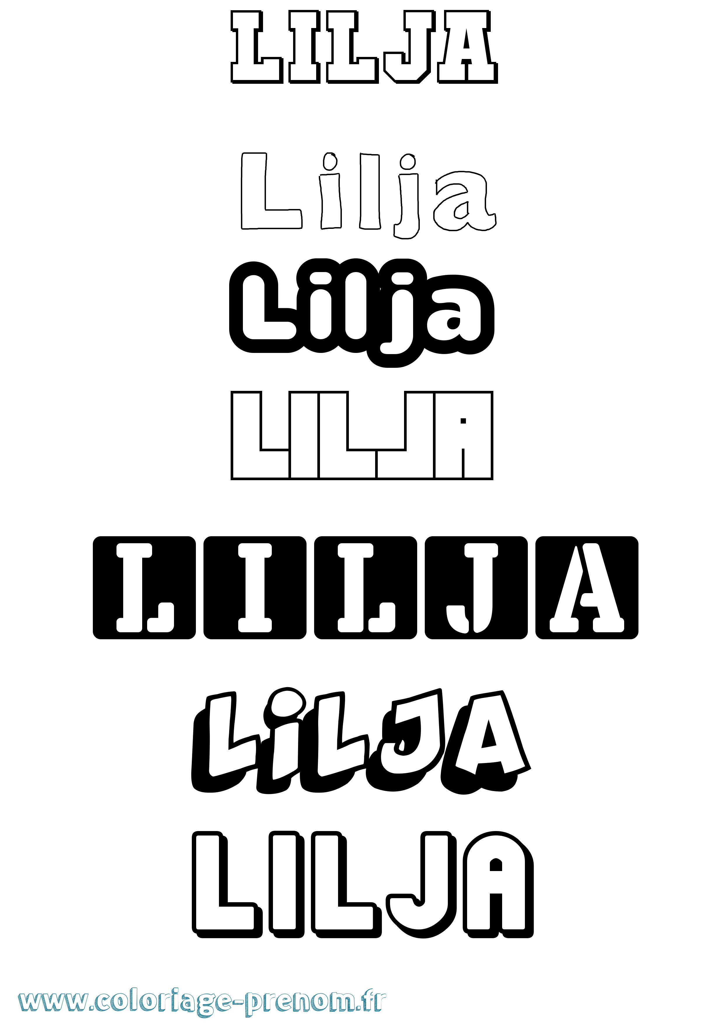 Coloriage Lilja Simple Coloriage prénom Lilja Simple