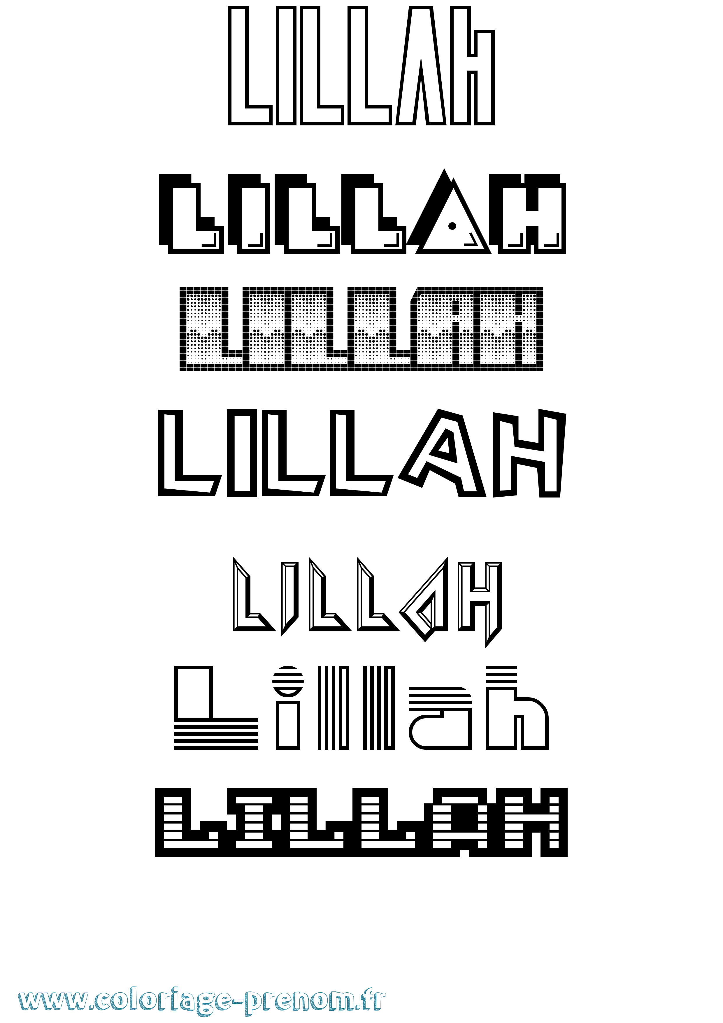 Coloriage Lillah Jeux Vidéos Coloriage prénom Lillah Jeux Vidéos