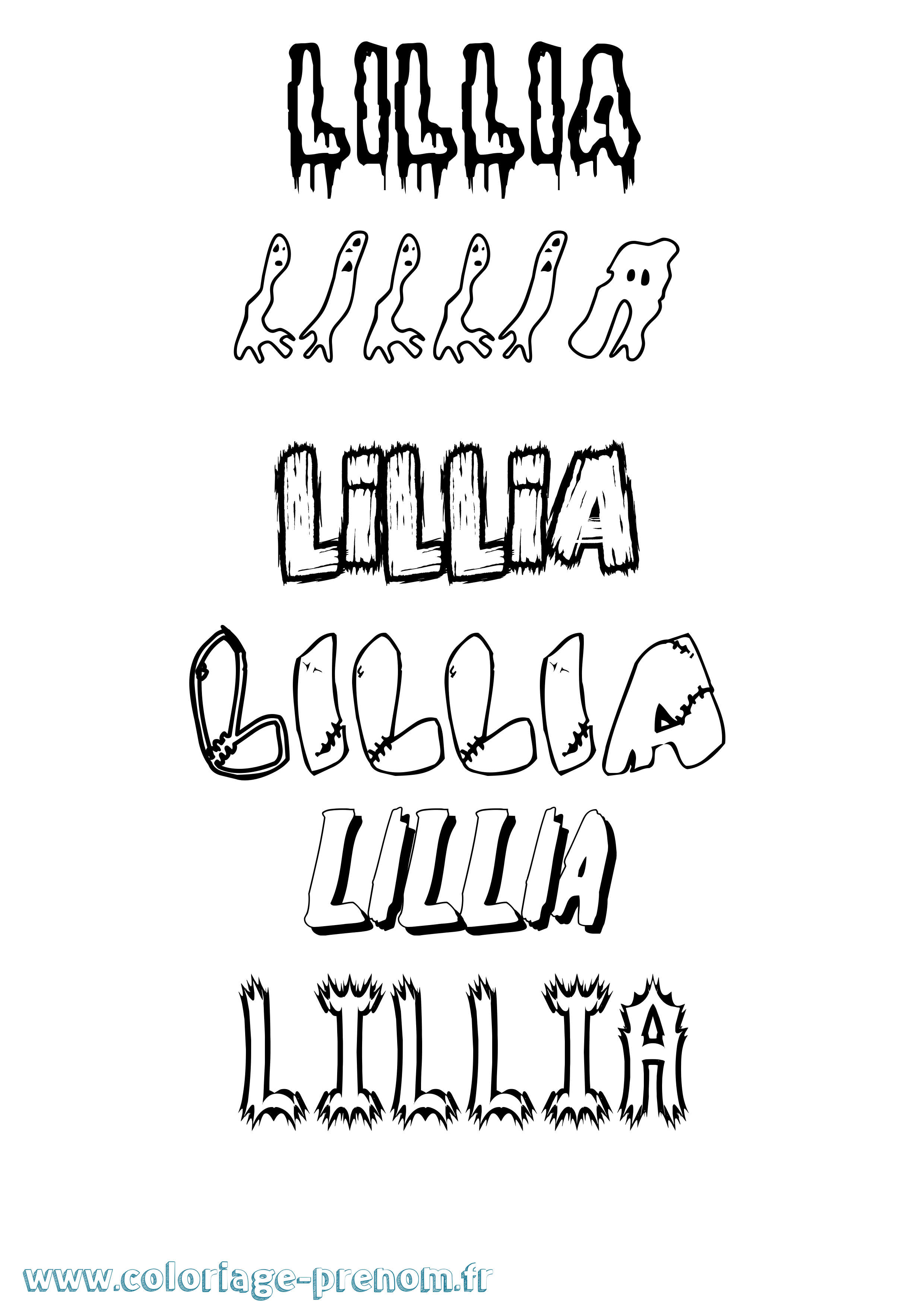 Coloriage Lillia Frisson Coloriage prénom Lillia Frisson