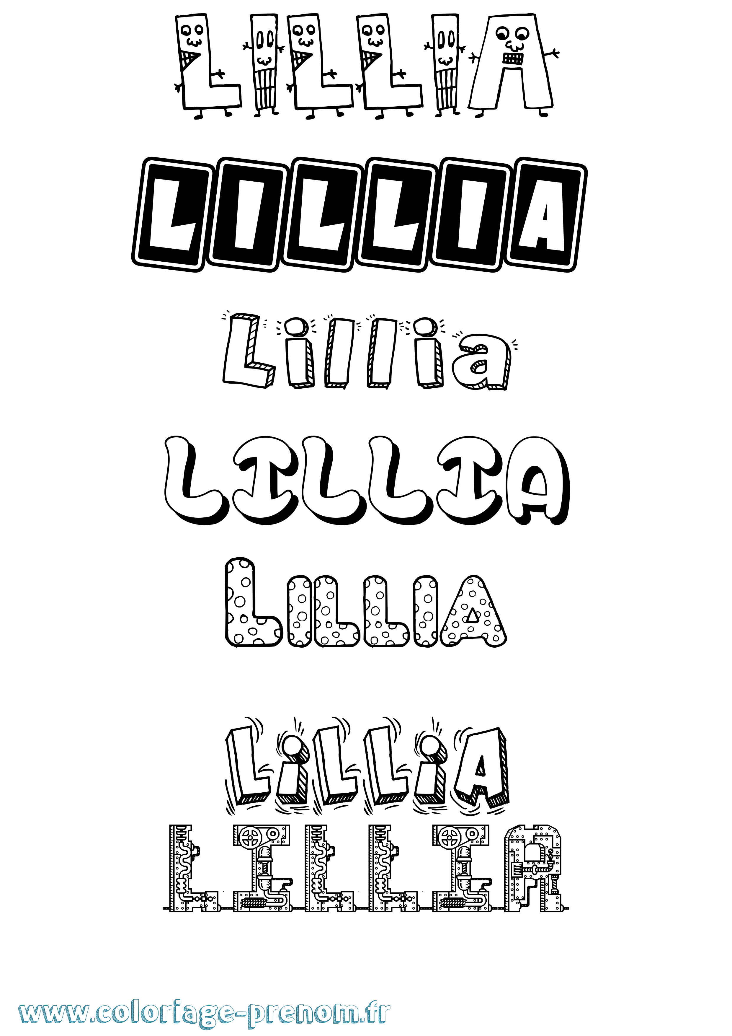Coloriage Lillia Fun Coloriage prénom Lillia Fun