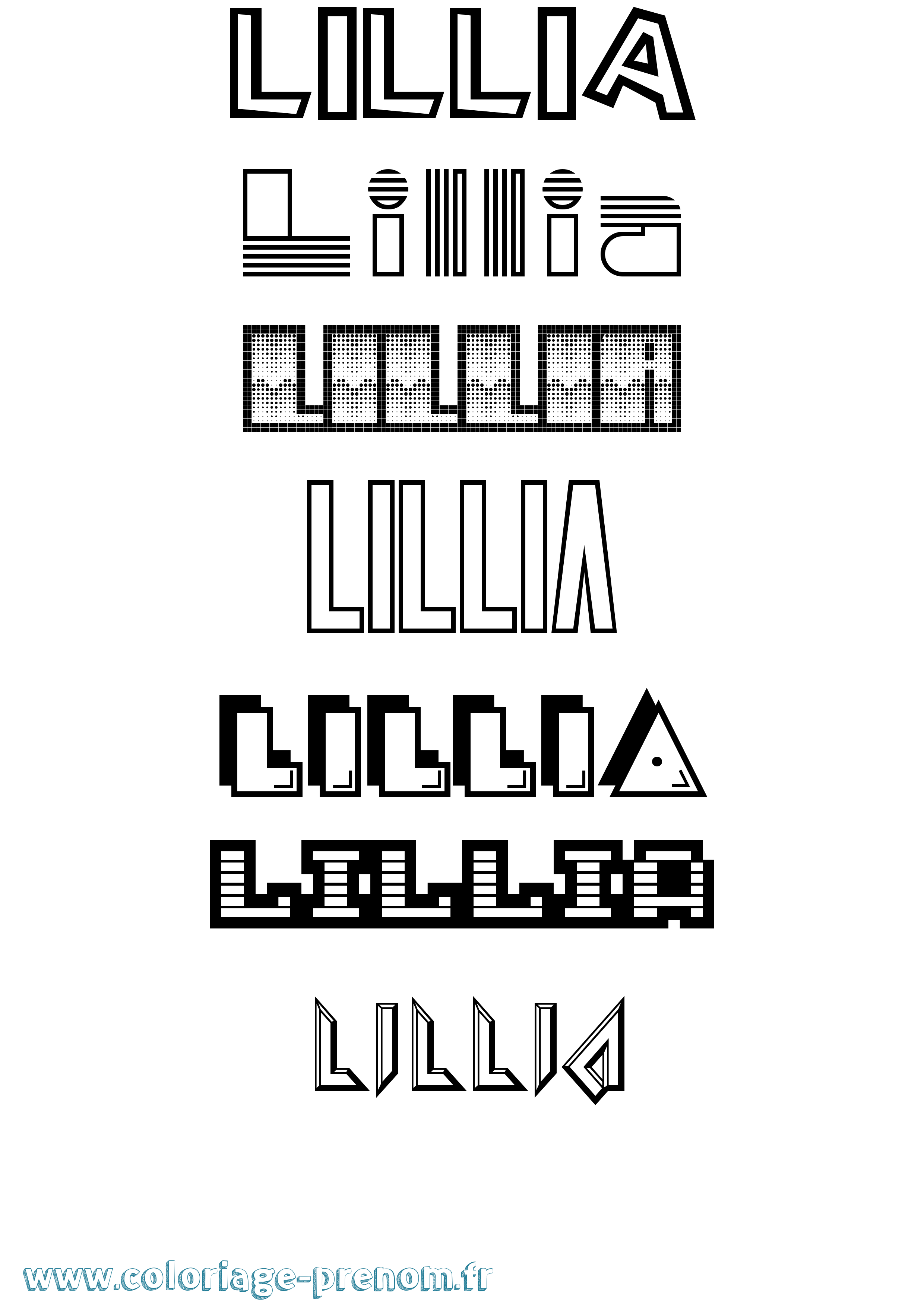 Coloriage Lillia Jeux Vidéos Coloriage prénom Lillia Jeux Vidéos