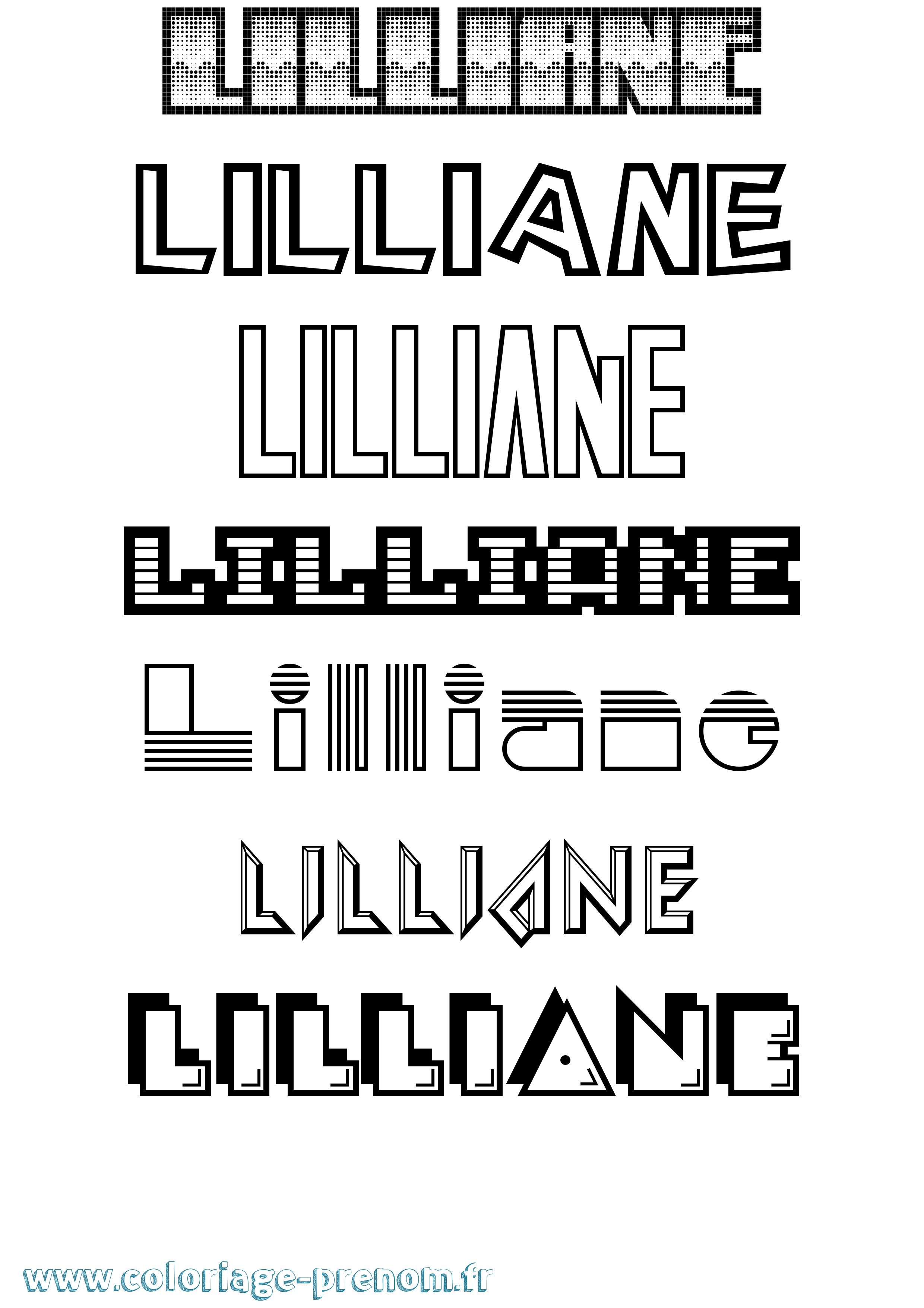 Coloriage Lilliane Jeux Vidéos Coloriage prénom Lilliane Jeux Vidéos