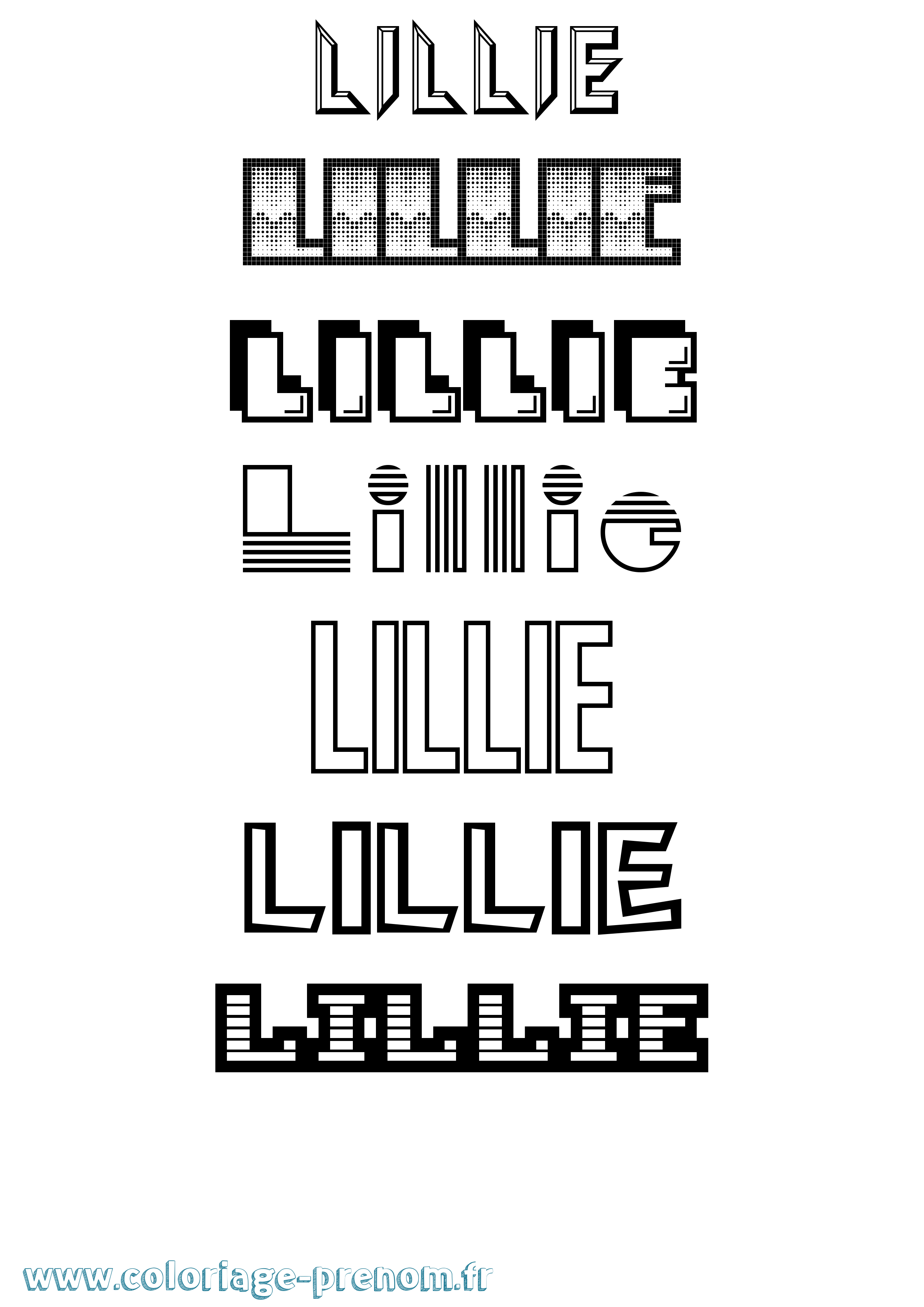 Coloriage Lillie Jeux Vidéos Coloriage prénom Lillie Jeux Vidéos