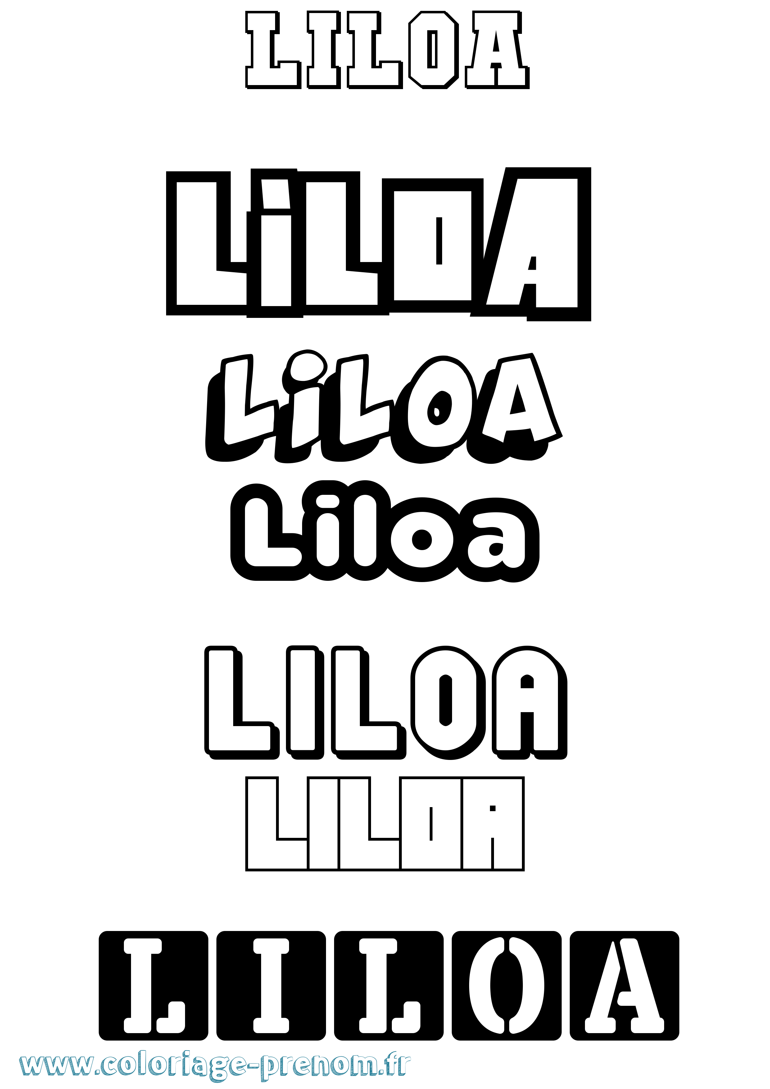 Coloriage Liloa Simple Coloriage prénom Liloa Simple