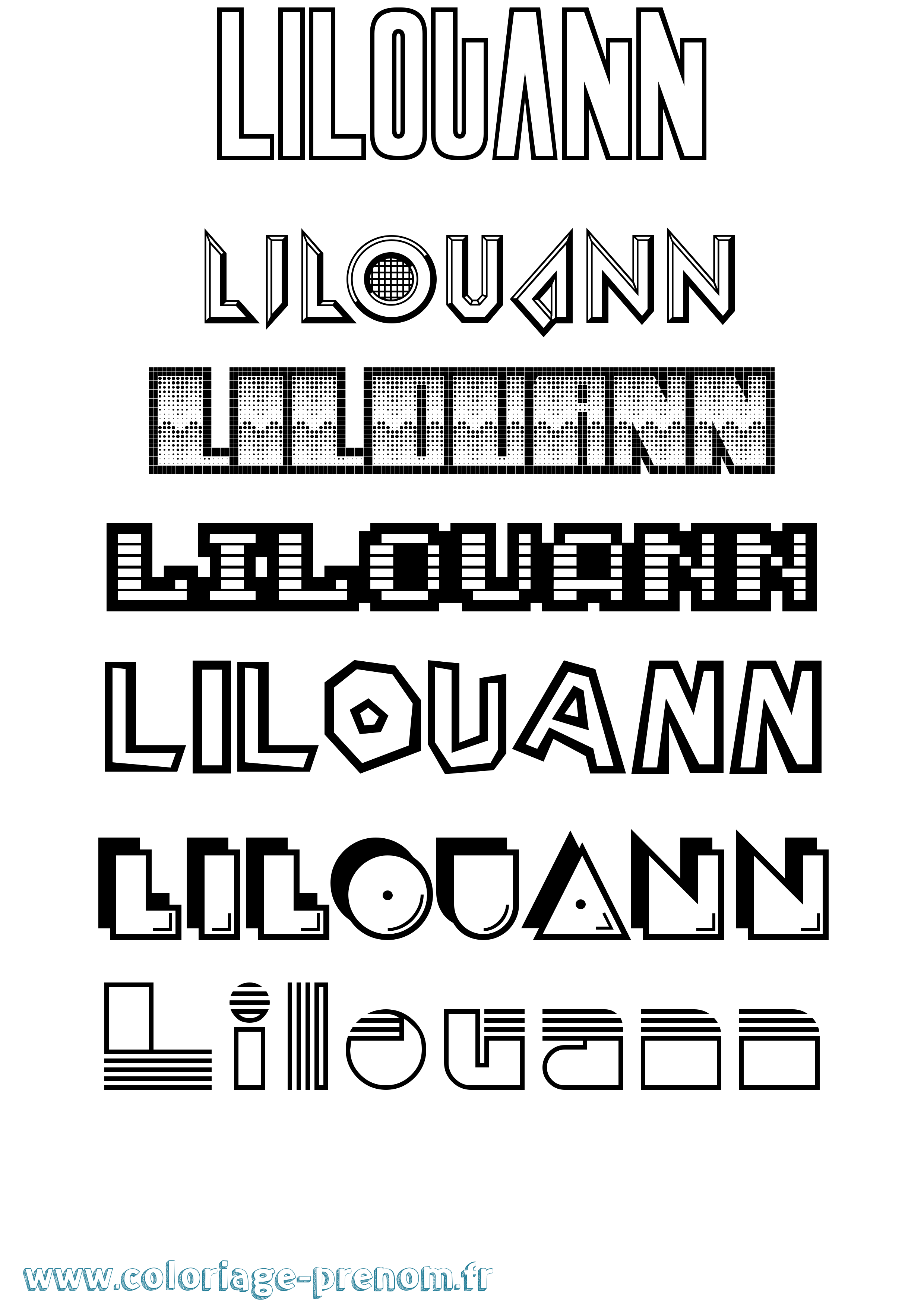 Coloriage Lilouann Jeux Vidéos Coloriage prénom Lilouann Jeux Vidéos
