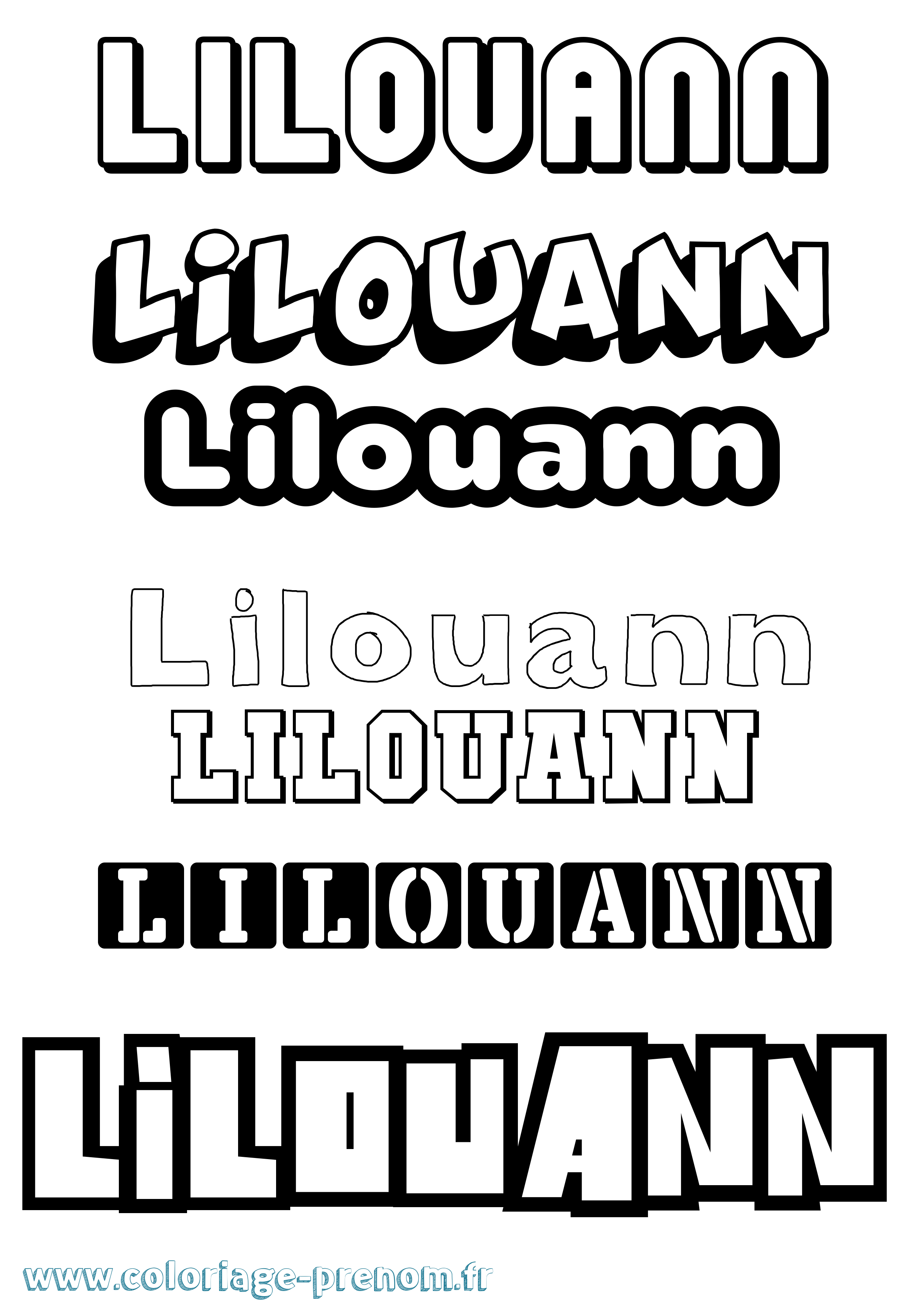 Coloriage Lilouann Simple Coloriage prénom Lilouann Simple