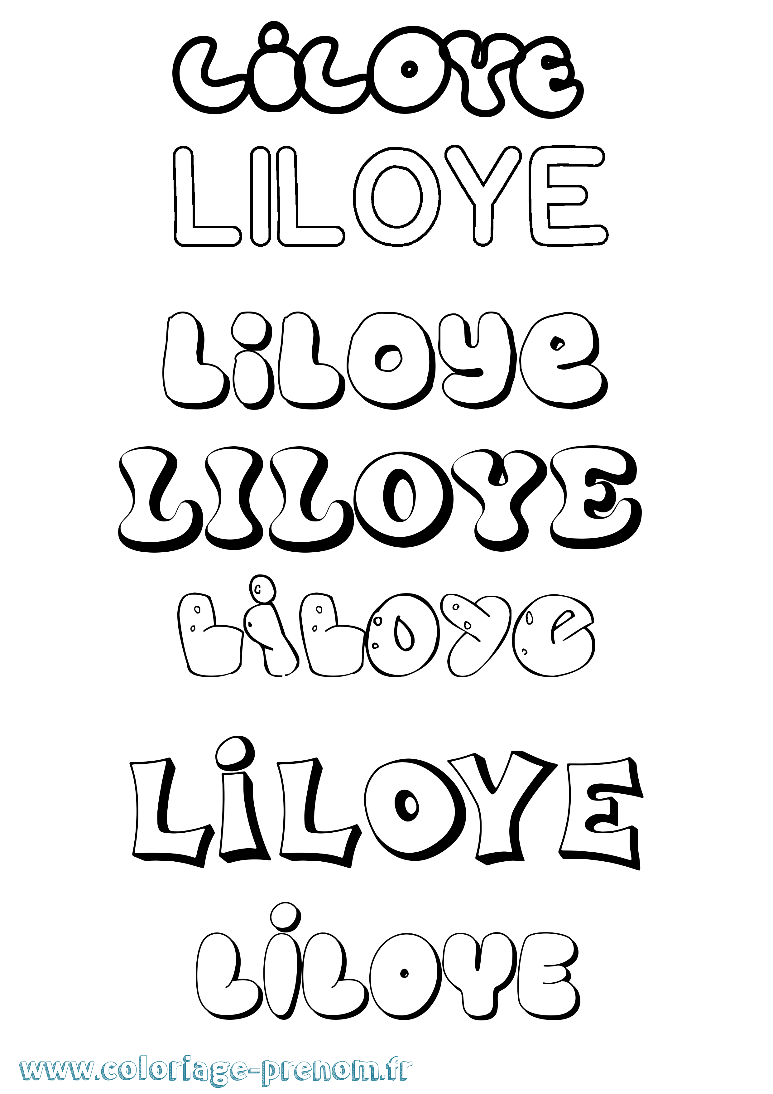 Coloriage Liloye Bubble Coloriage prénom Liloye Bubble
