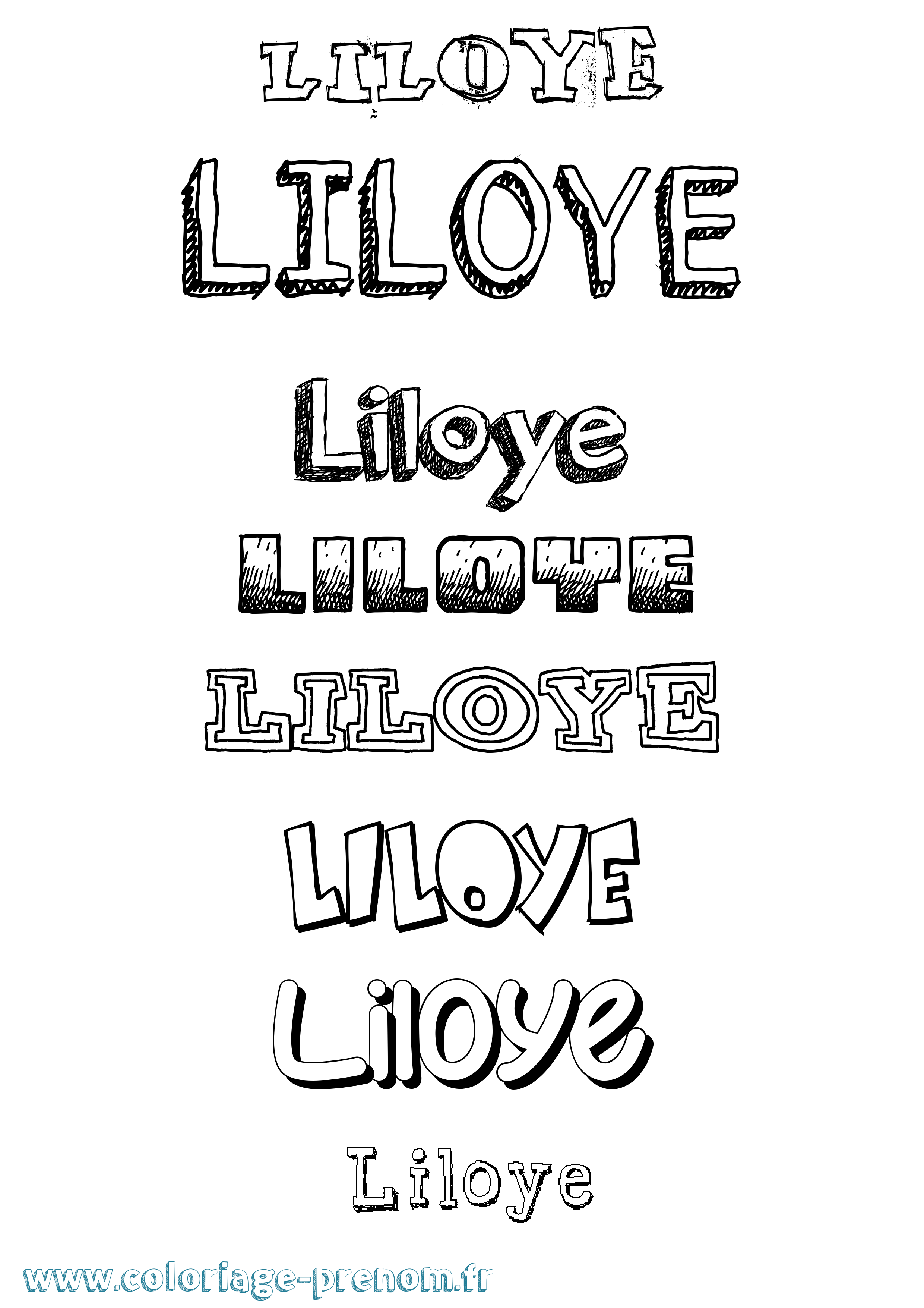 Coloriage Liloye Dessiné Coloriage prénom Liloye Dessiné