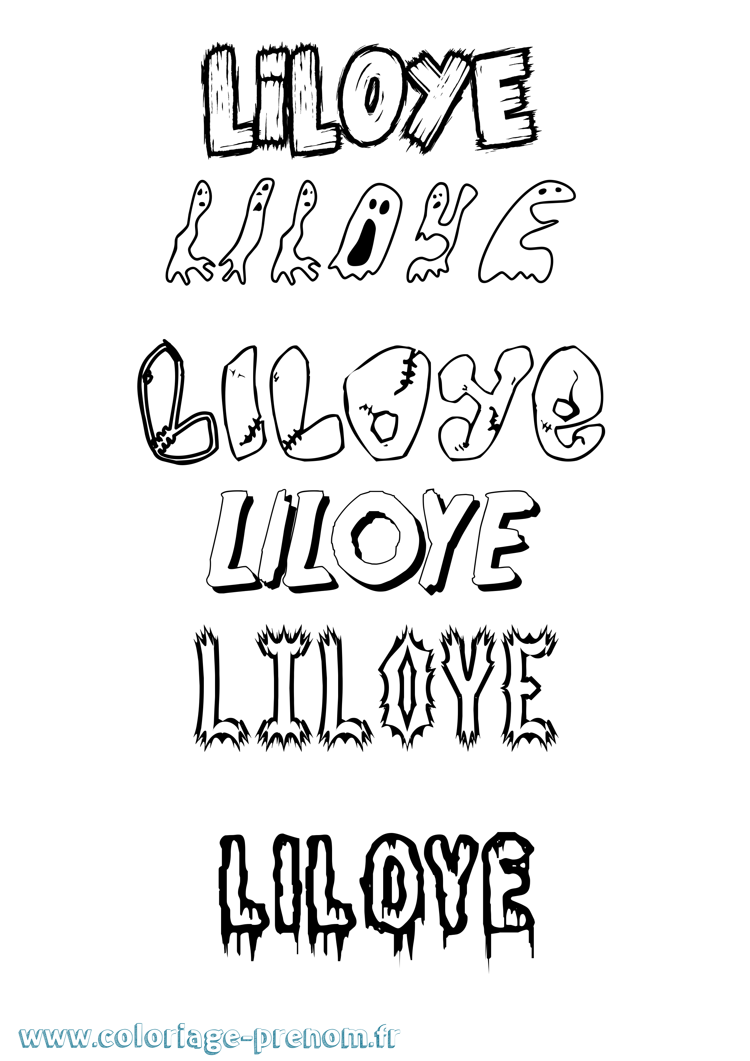 Coloriage Liloye Frisson Coloriage prénom Liloye Frisson
