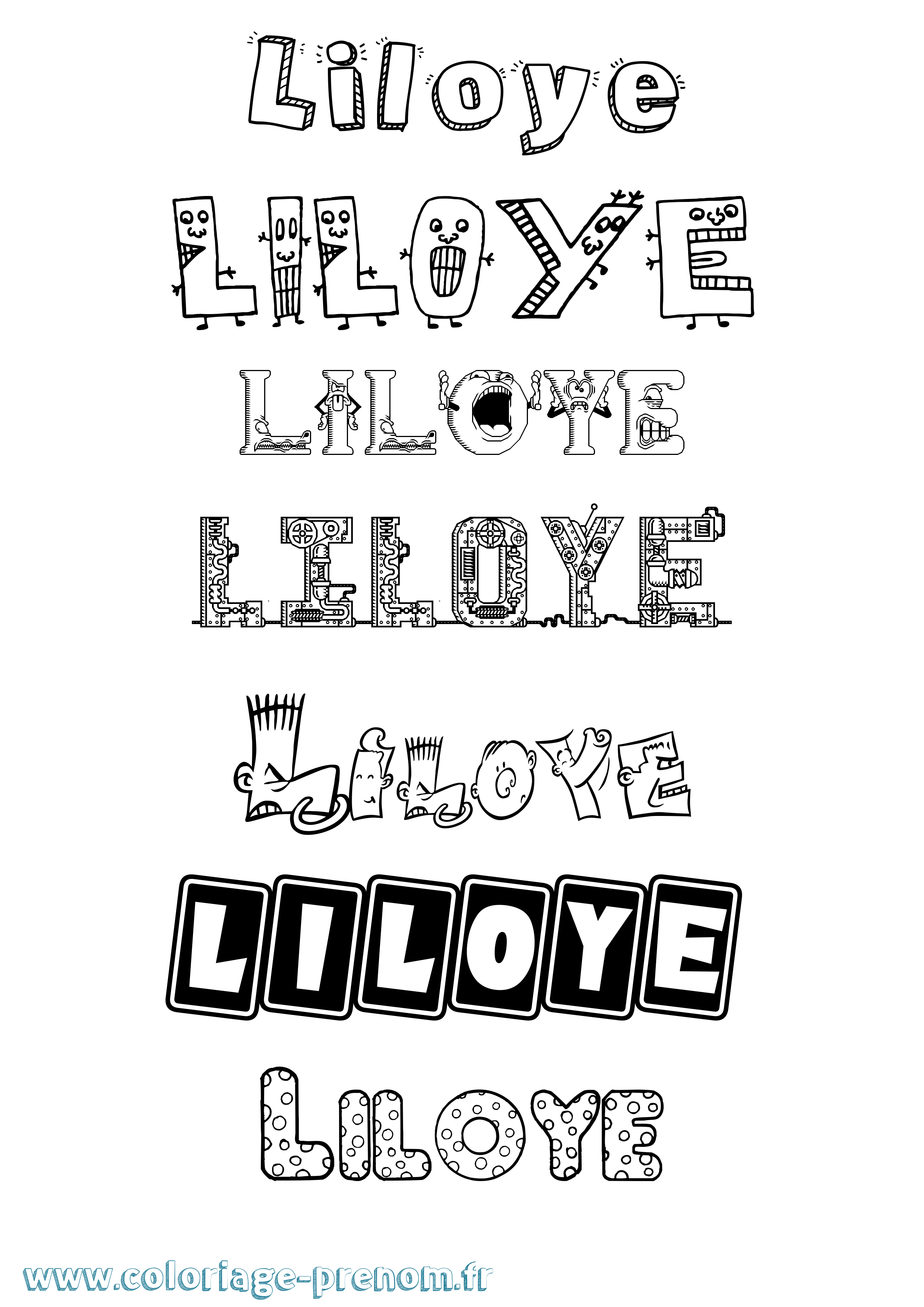 Coloriage Liloye Fun Coloriage prénom Liloye Fun