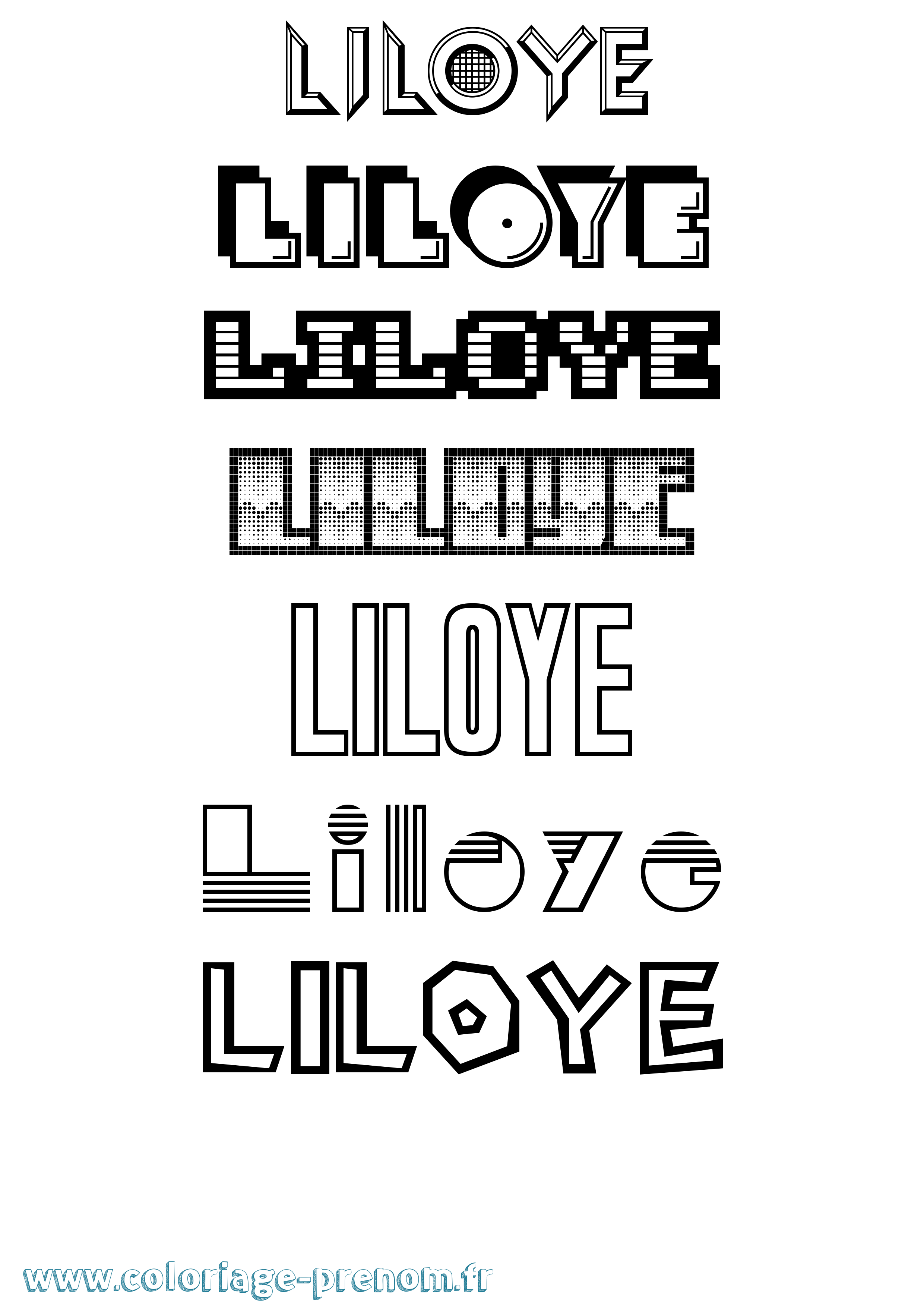 Coloriage Liloye Jeux Vidéos Coloriage prénom Liloye Jeux Vidéos