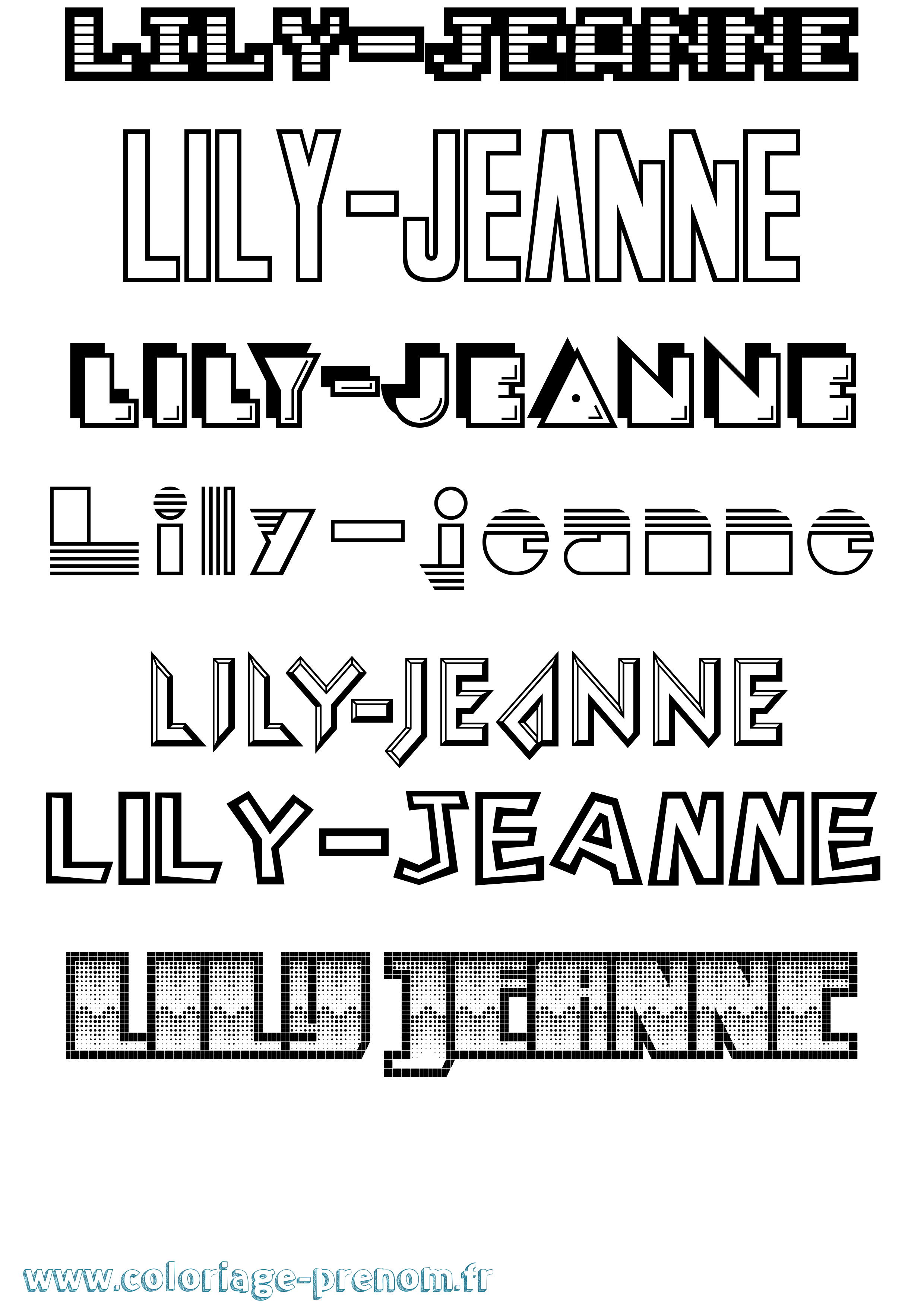 Coloriage Lily-Jeanne Jeux Vidéos Coloriage prénom Lily-Jeanne Jeux Vidéos