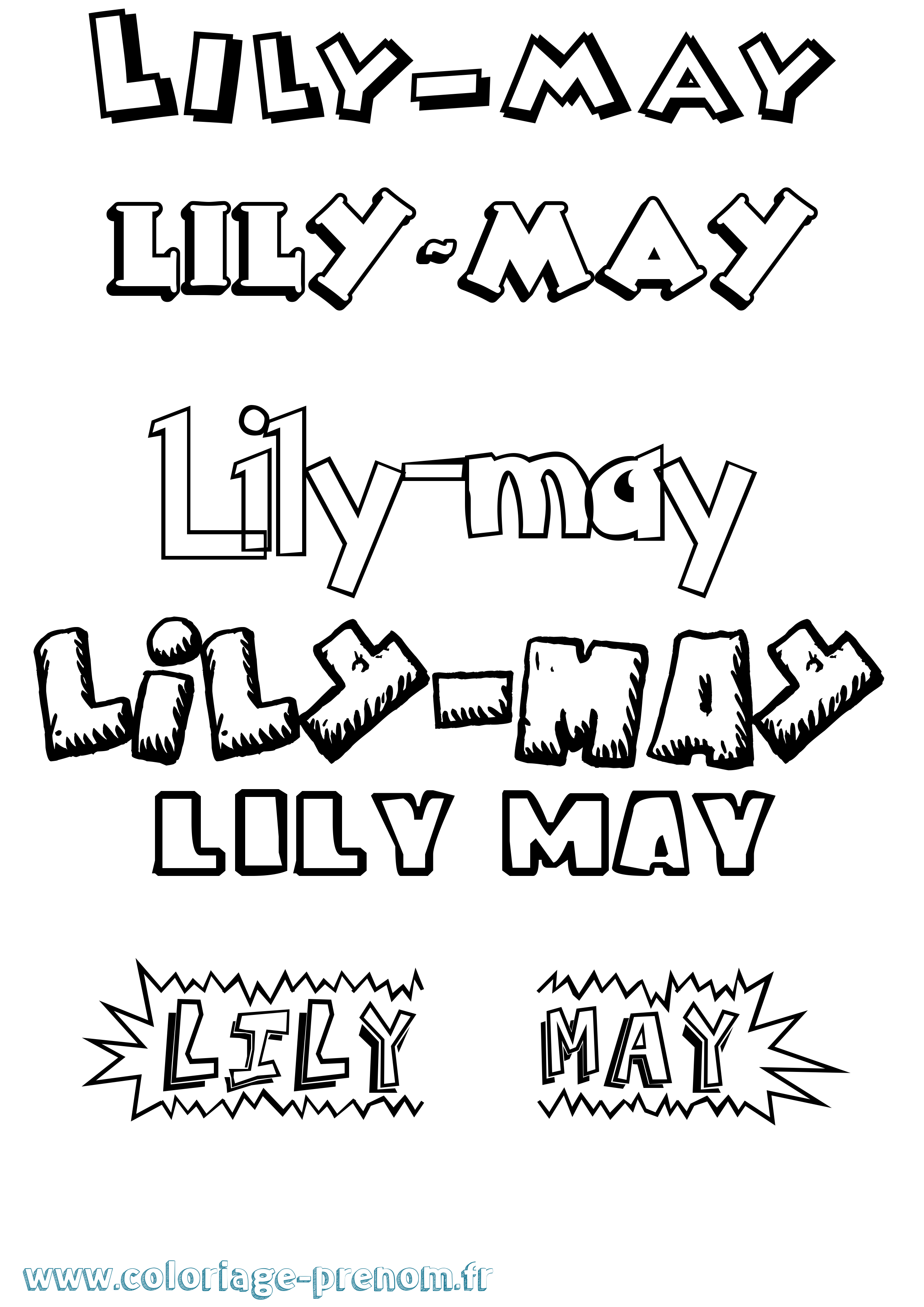 Coloriage Lily-May Dessin Animé Coloriage prénom Lily-May Dessin Animé