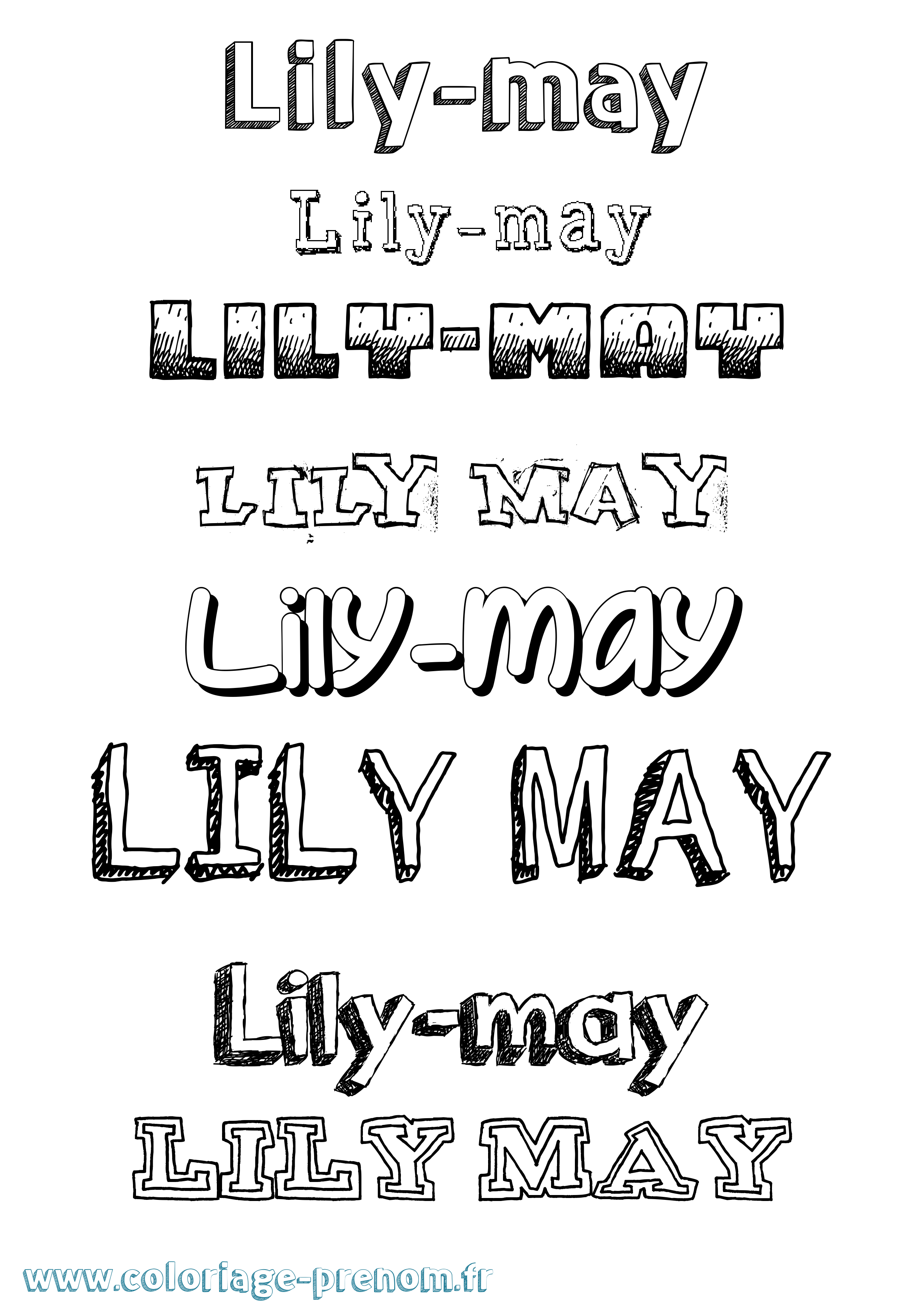 Coloriage Lily-May Dessiné Coloriage prénom Lily-May Dessiné