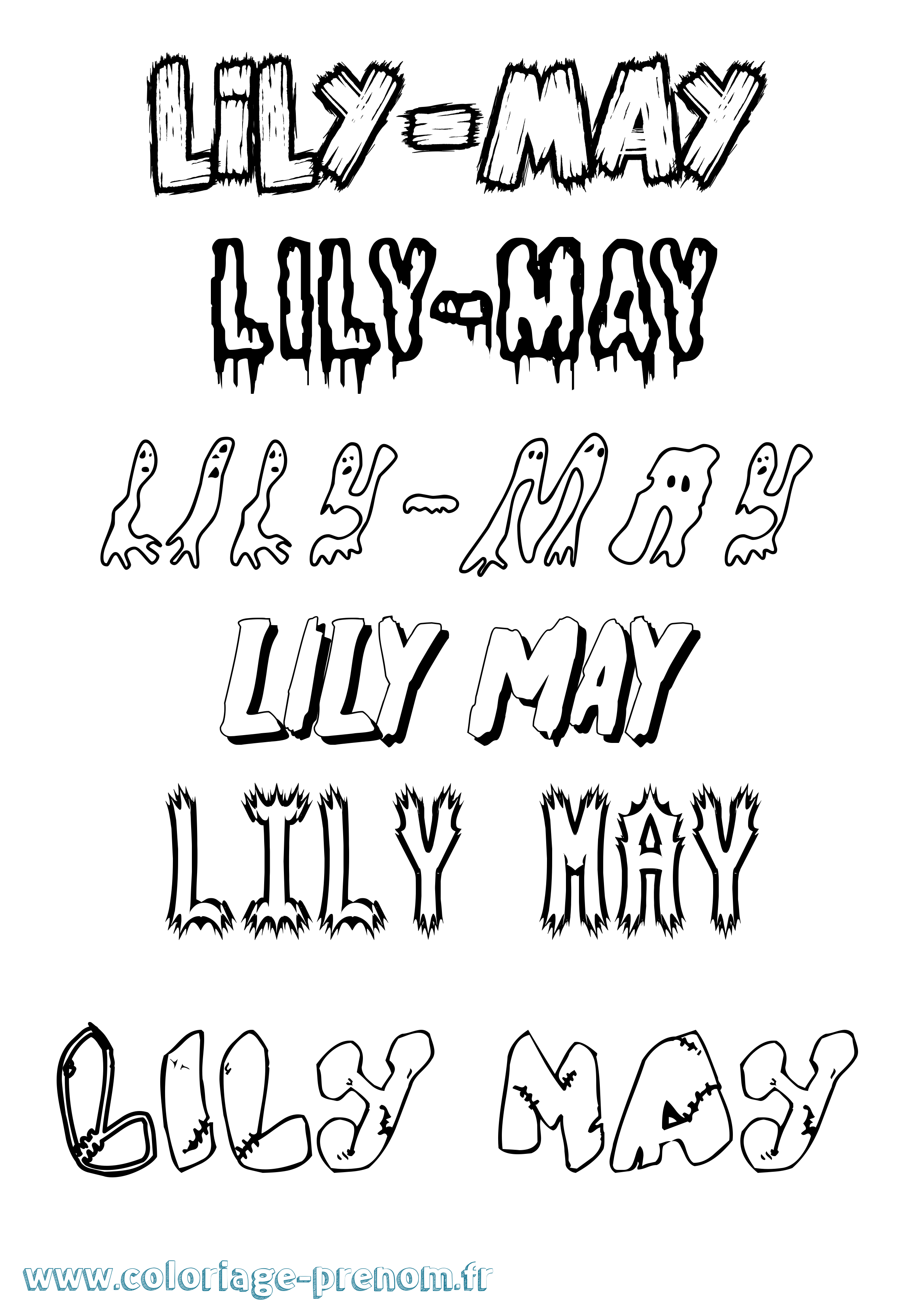 Coloriage Lily-May Frisson Coloriage prénom Lily-May Frisson