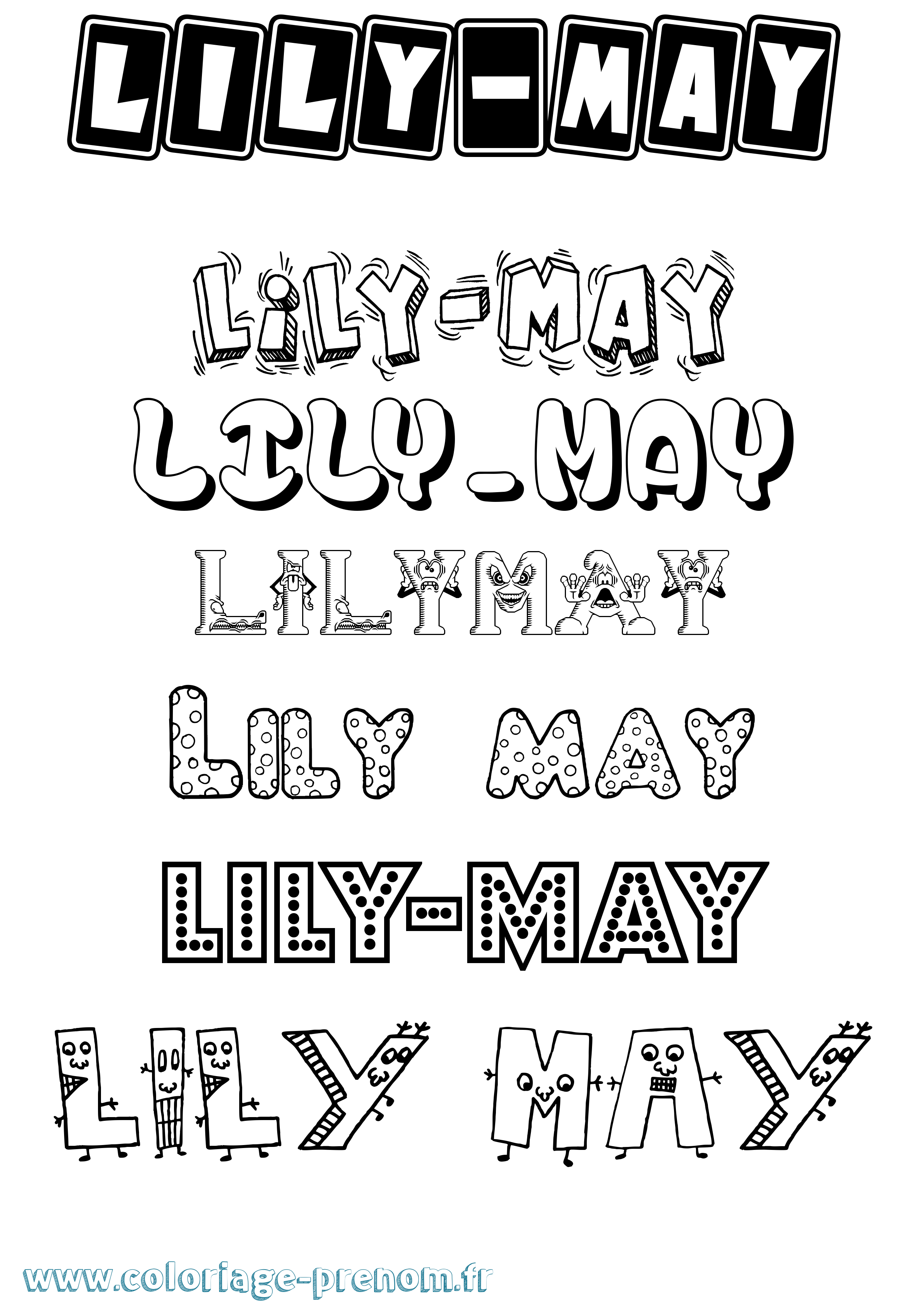 Coloriage Lily-May Fun Coloriage prénom Lily-May Fun