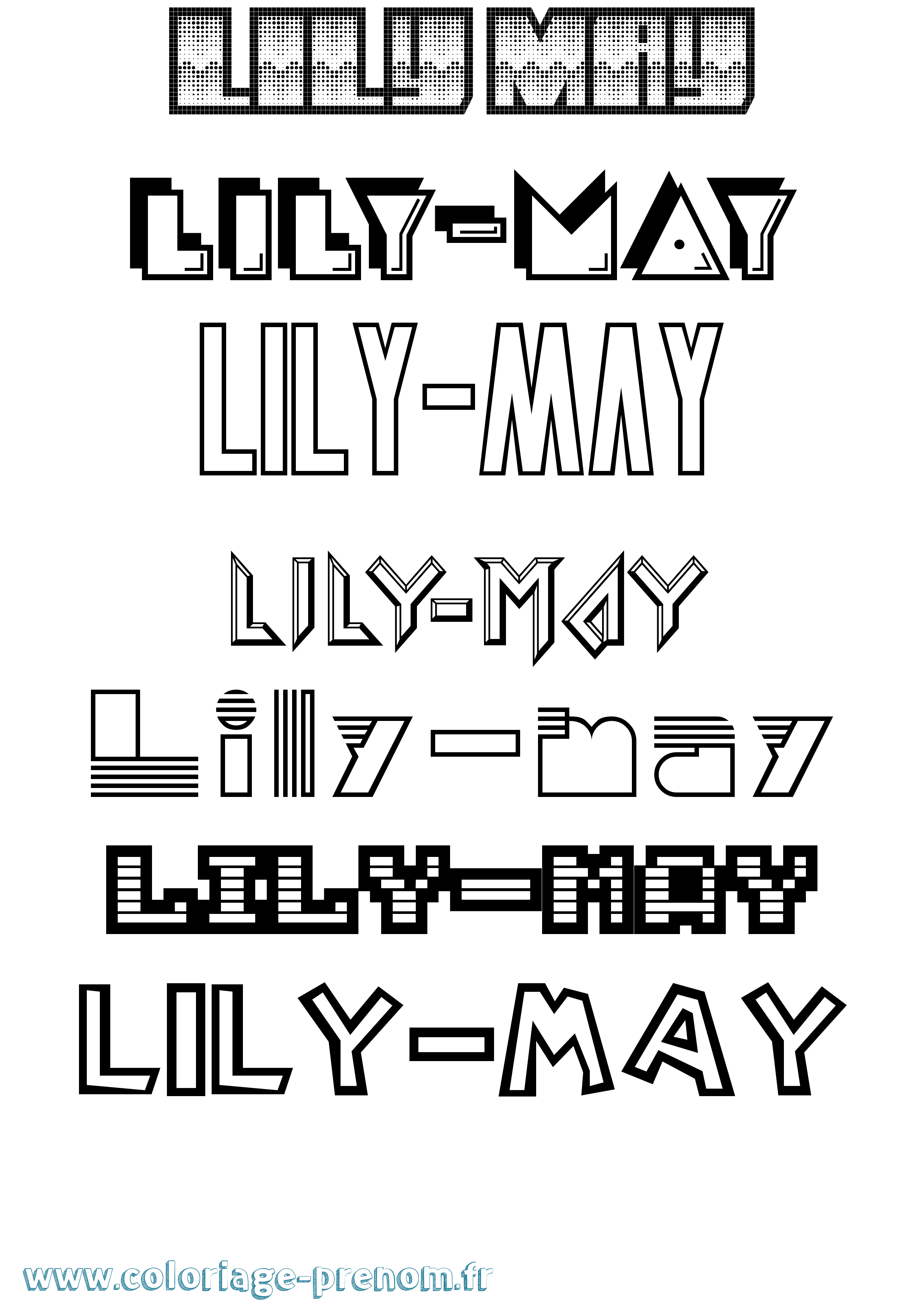 Coloriage Lily-May Jeux Vidéos Coloriage prénom Lily-May Jeux Vidéos