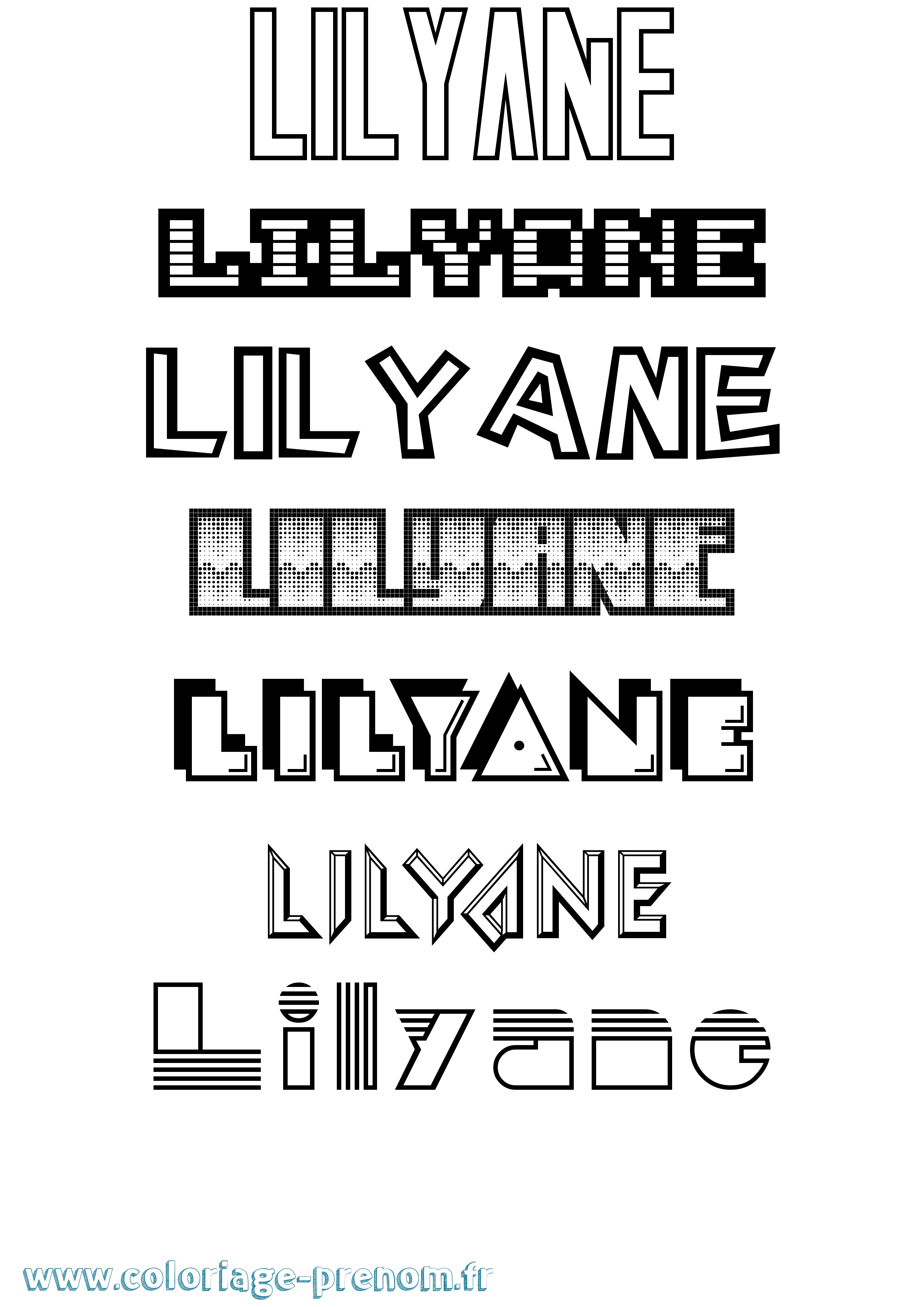 Coloriage Lilyane Jeux Vidéos Coloriage prénom Lilyane Jeux Vidéos