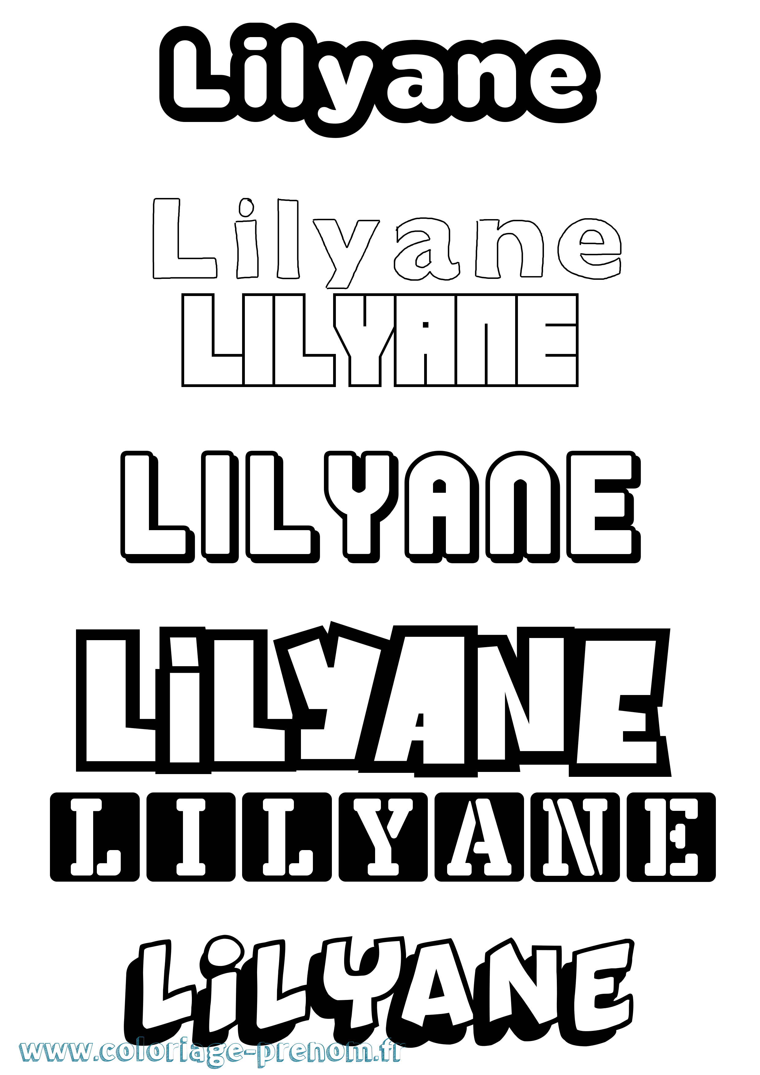 Coloriage Lilyane Simple Coloriage prénom Lilyane Simple