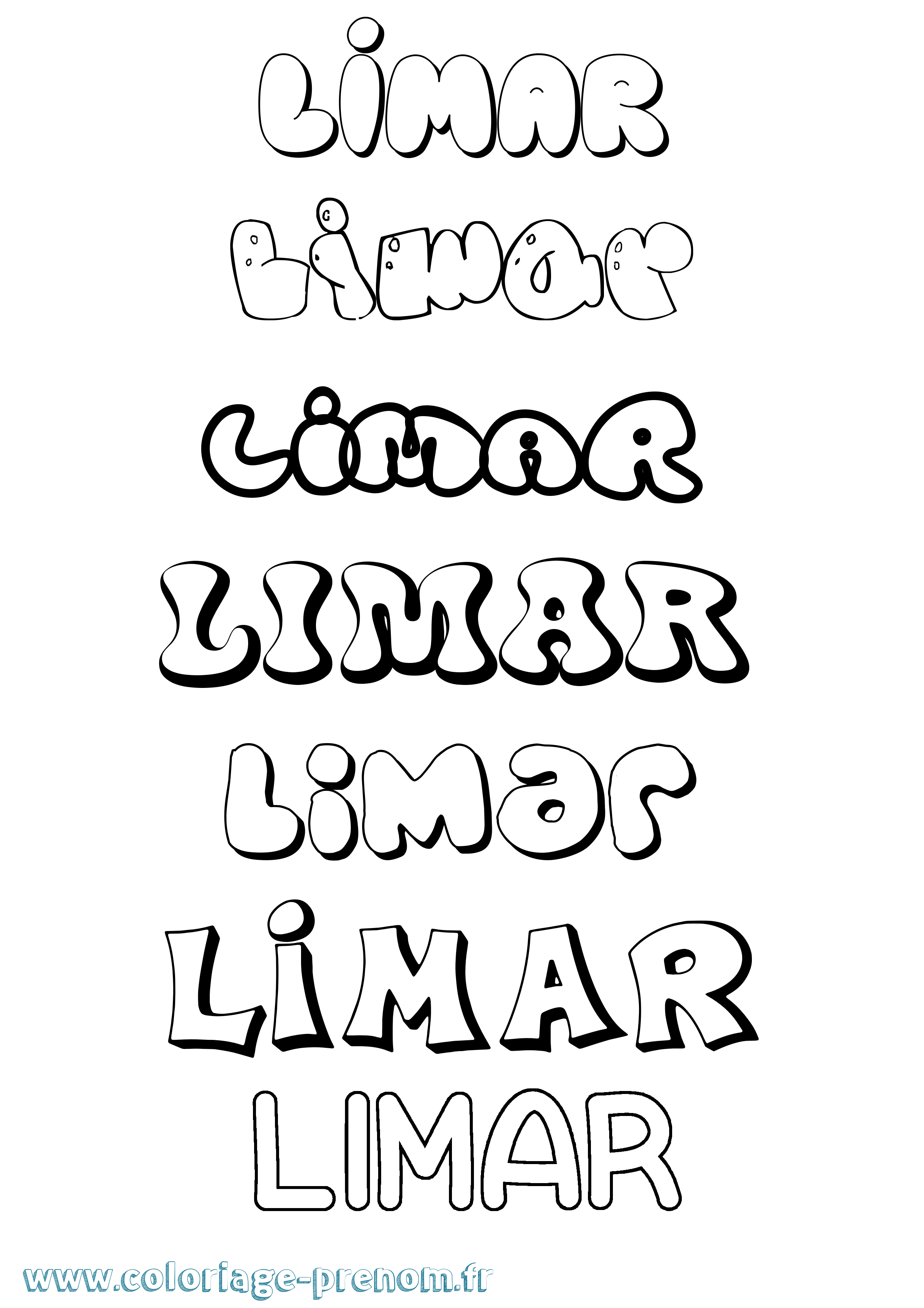Coloriage Limar Bubble Coloriage prénom Limar Bubble