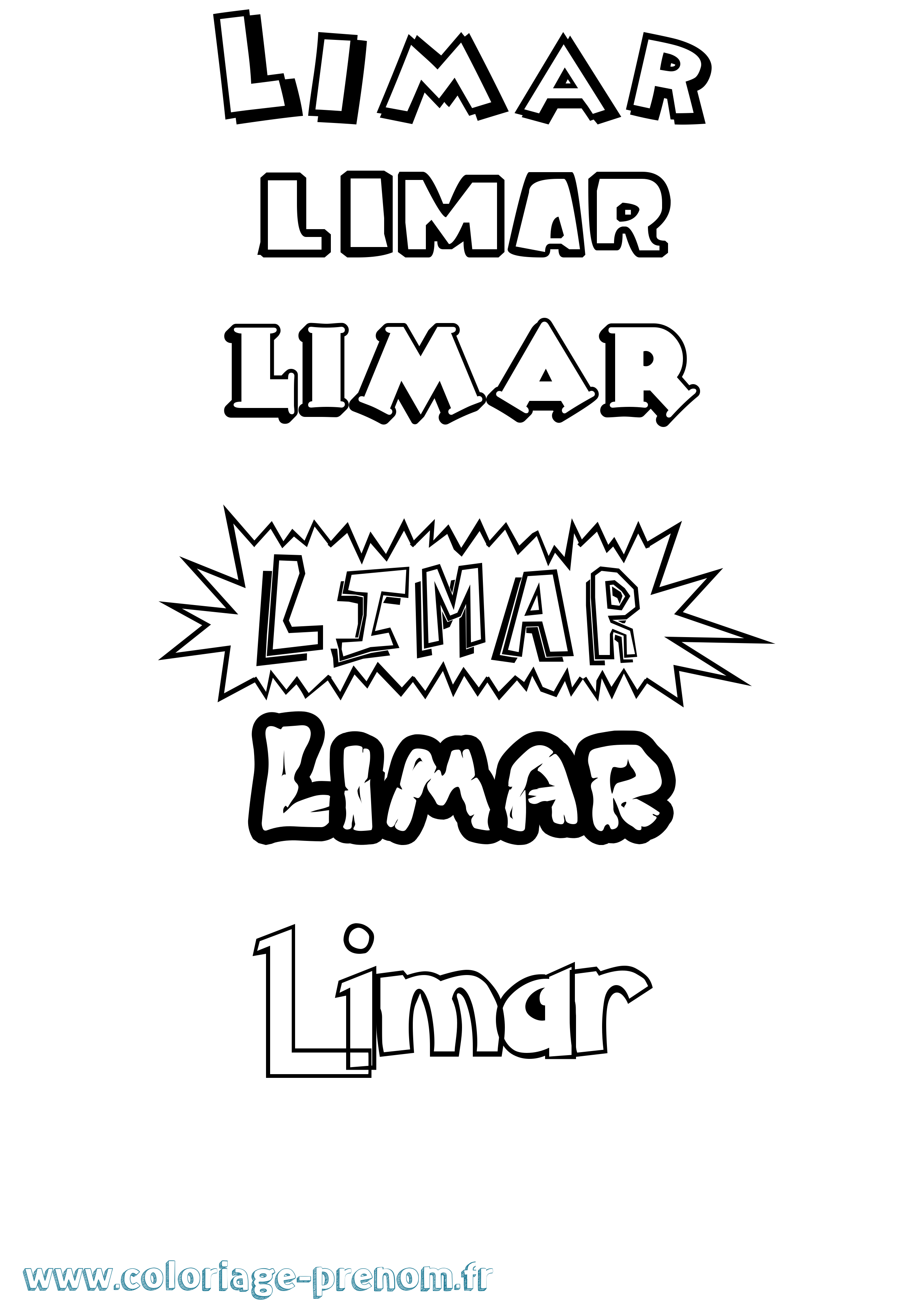 Coloriage Limar Dessin Animé Coloriage prénom Limar Dessin Animé