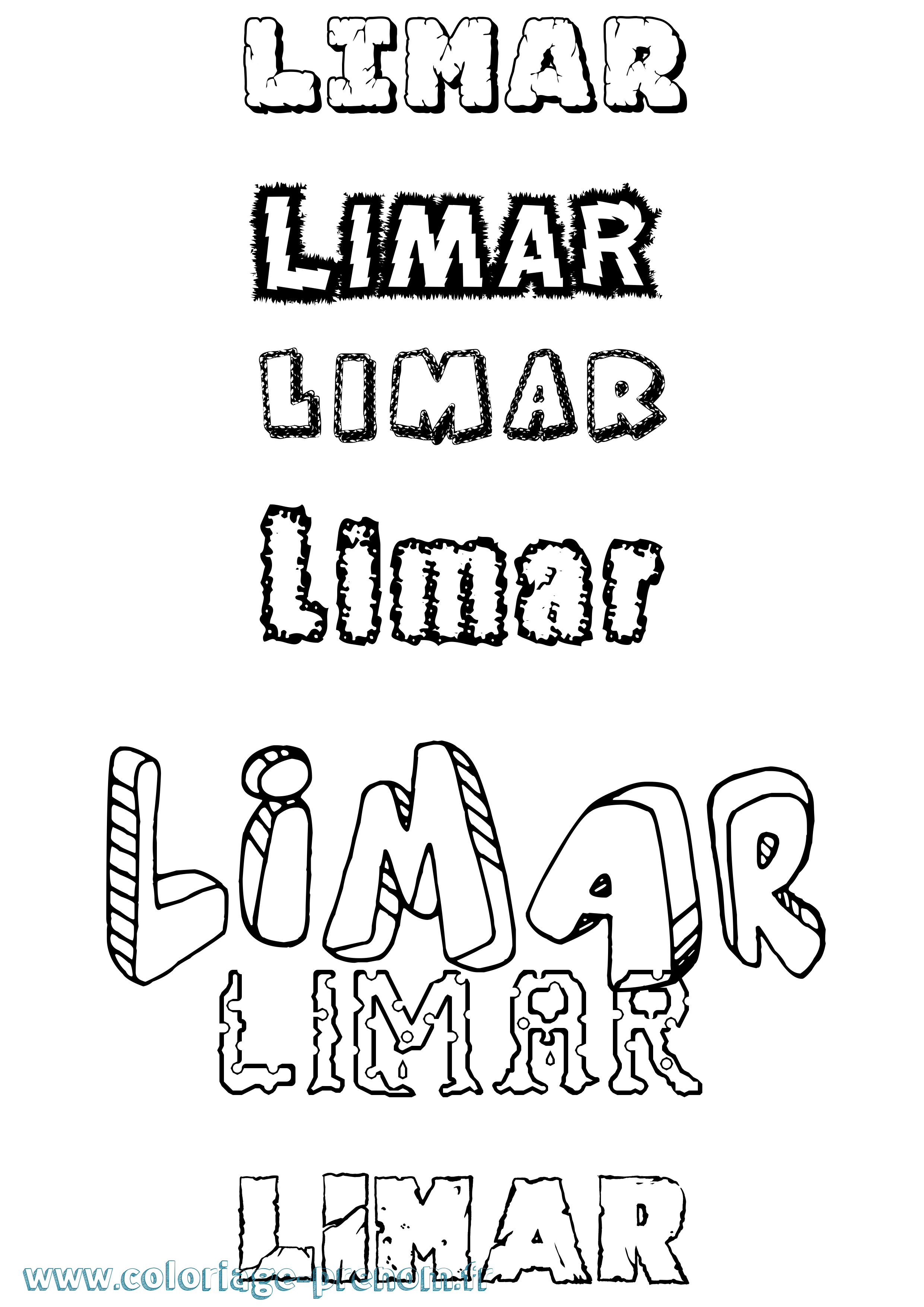 Coloriage Limar Destructuré Coloriage prénom Limar Destructuré