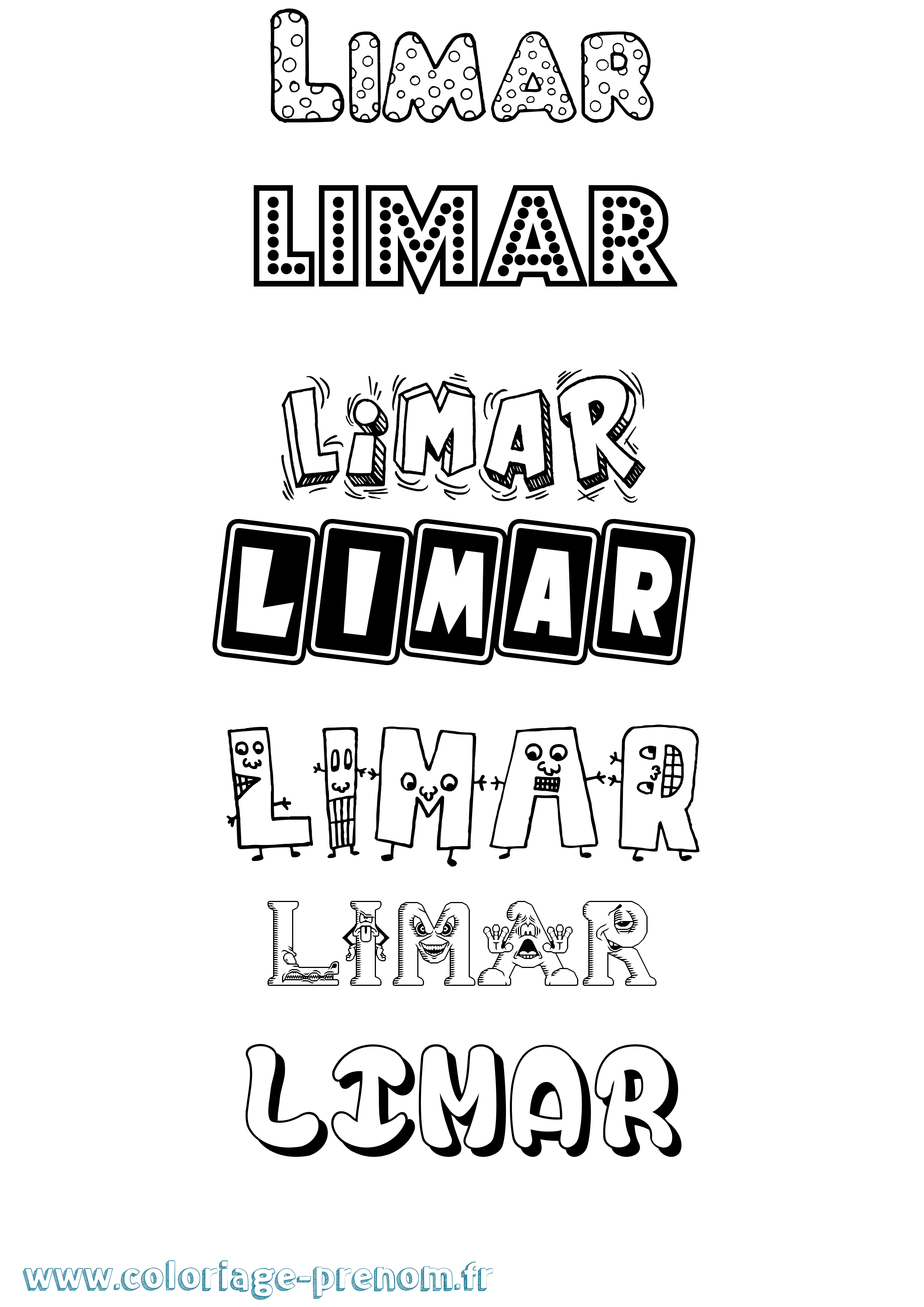Coloriage Limar Fun Coloriage prénom Limar Fun