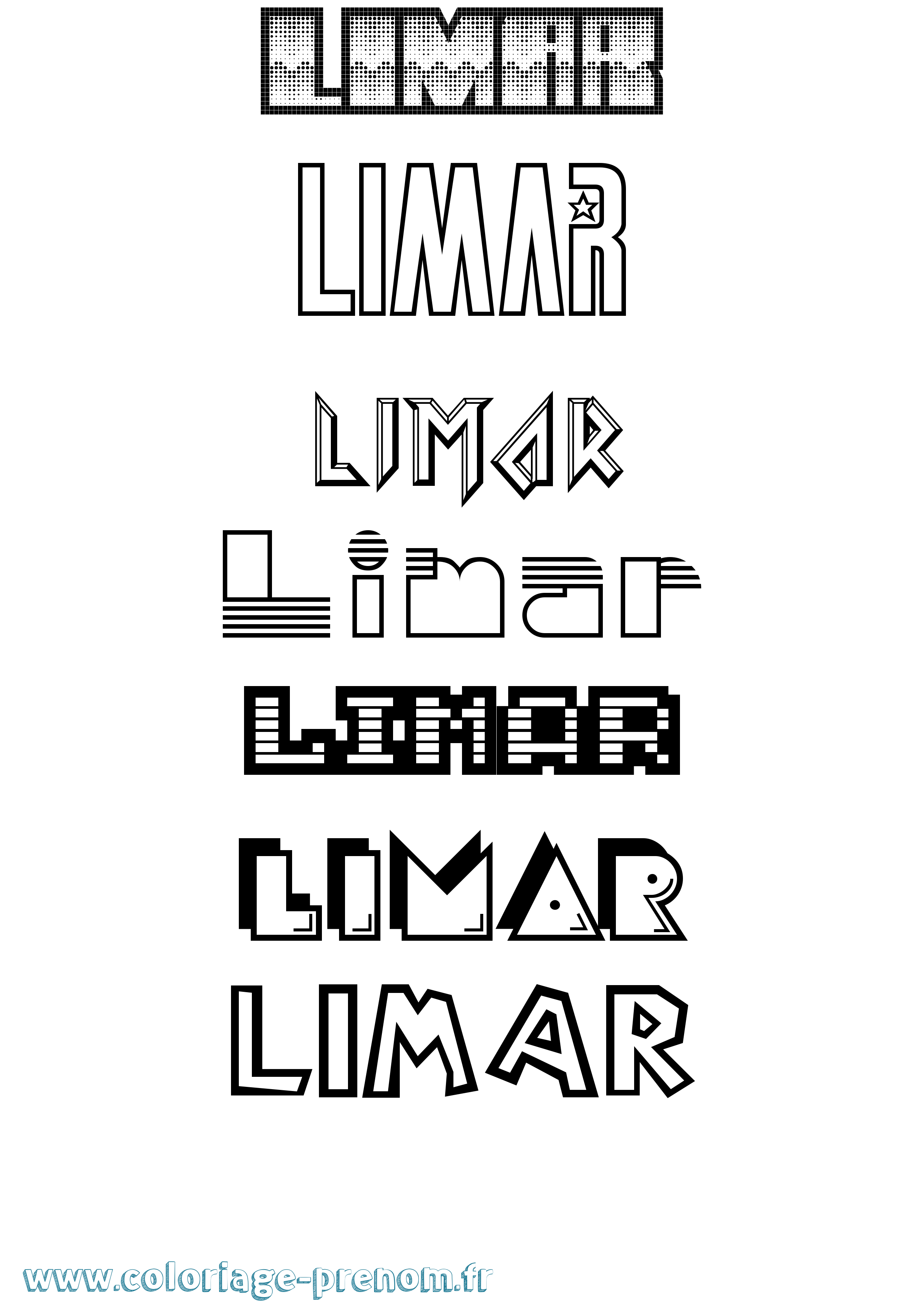 Coloriage Limar Jeux Vidéos Coloriage prénom Limar Jeux Vidéos