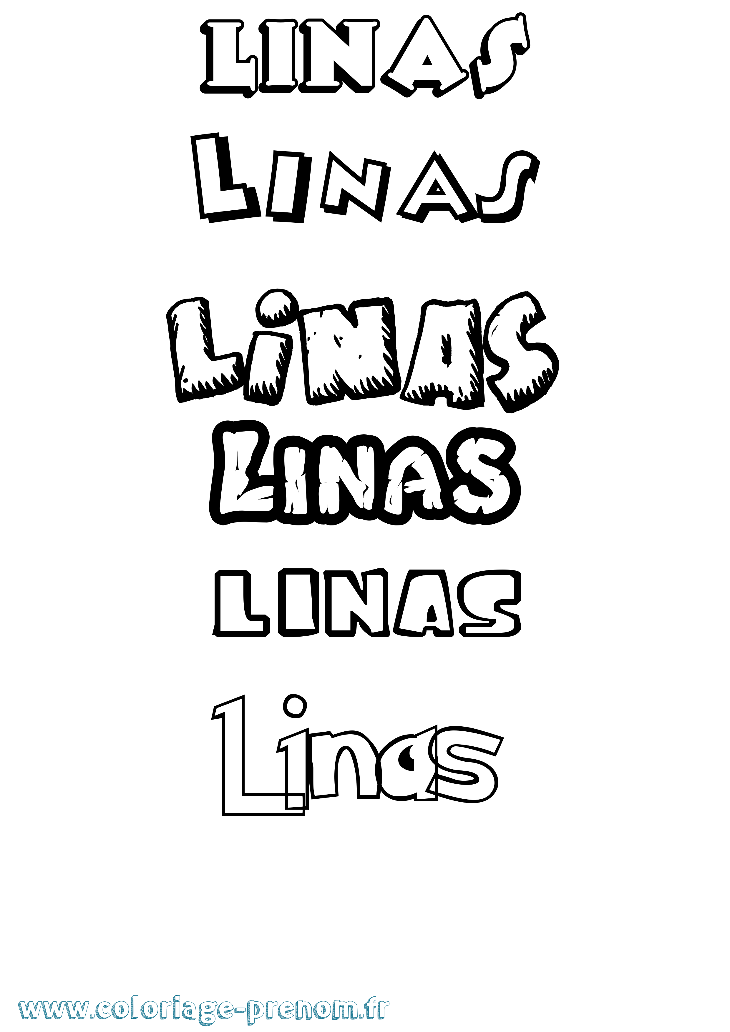 Coloriage Linas Dessin Animé Coloriage prénom Linas Dessin Animé
