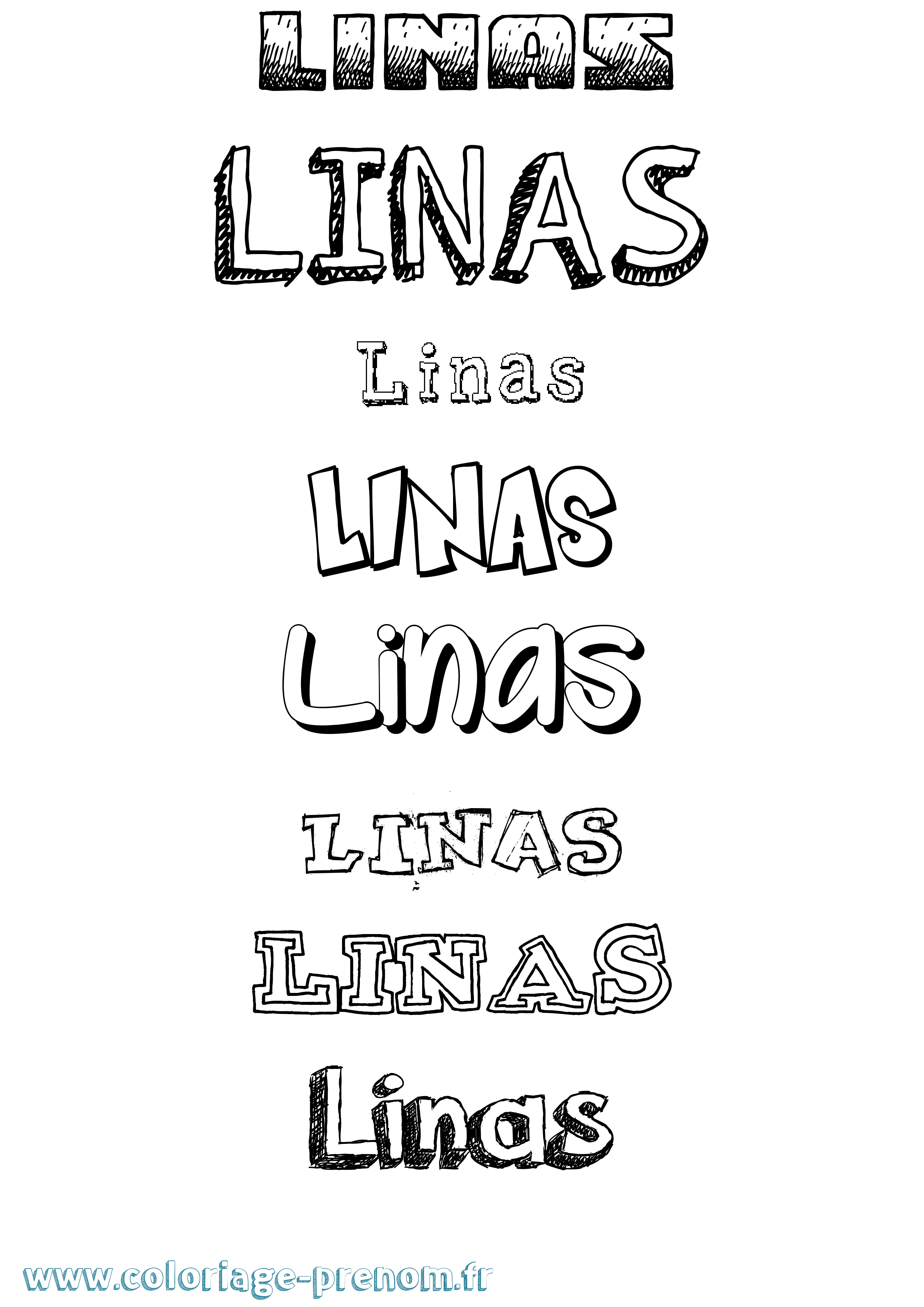 Coloriage Linas Dessiné Coloriage prénom Linas Dessiné