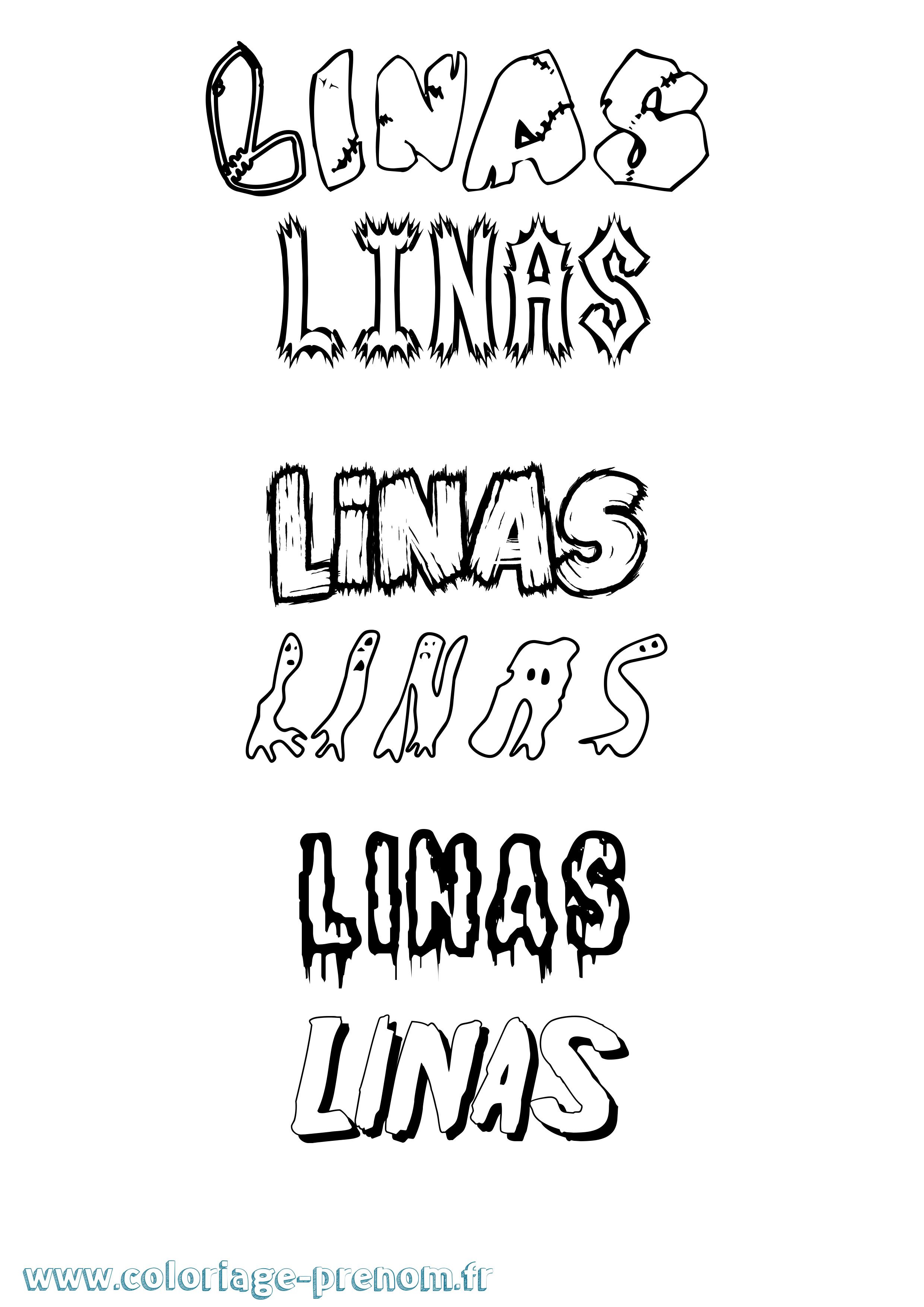 Coloriage Linas Frisson Coloriage prénom Linas Frisson