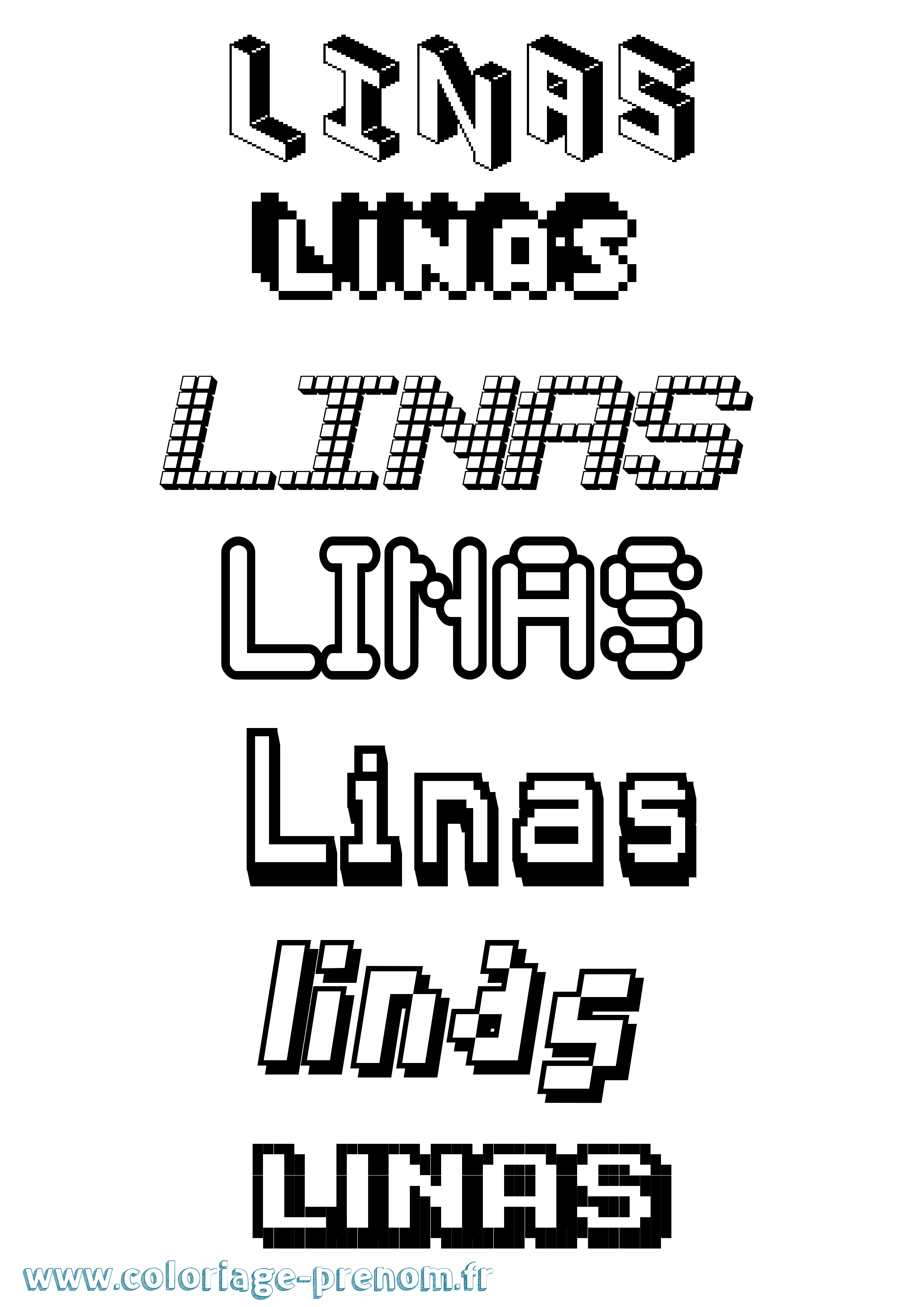 Coloriage Linas Pixel Coloriage prénom Linas Pixel