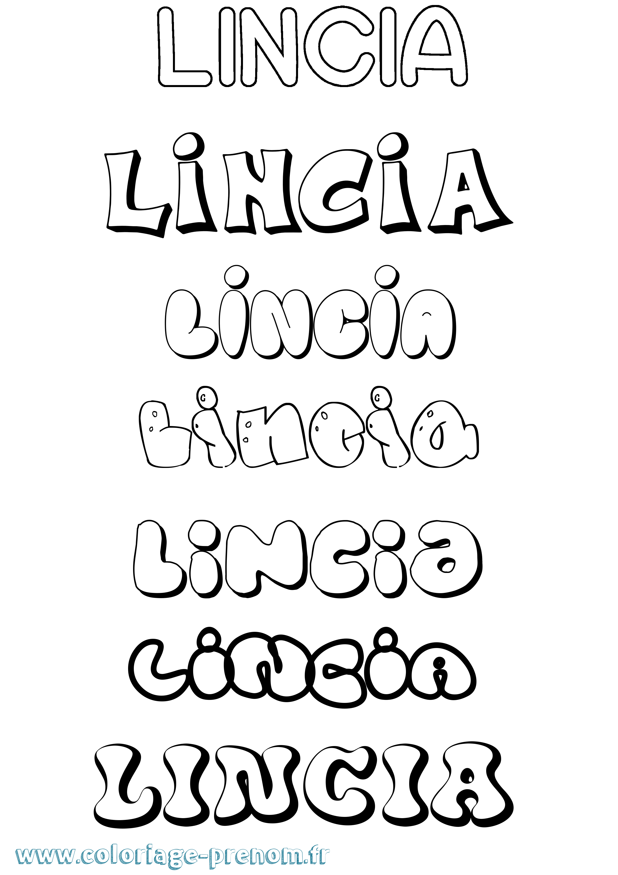 Coloriage Lincia Bubble Coloriage prénom Lincia Bubble