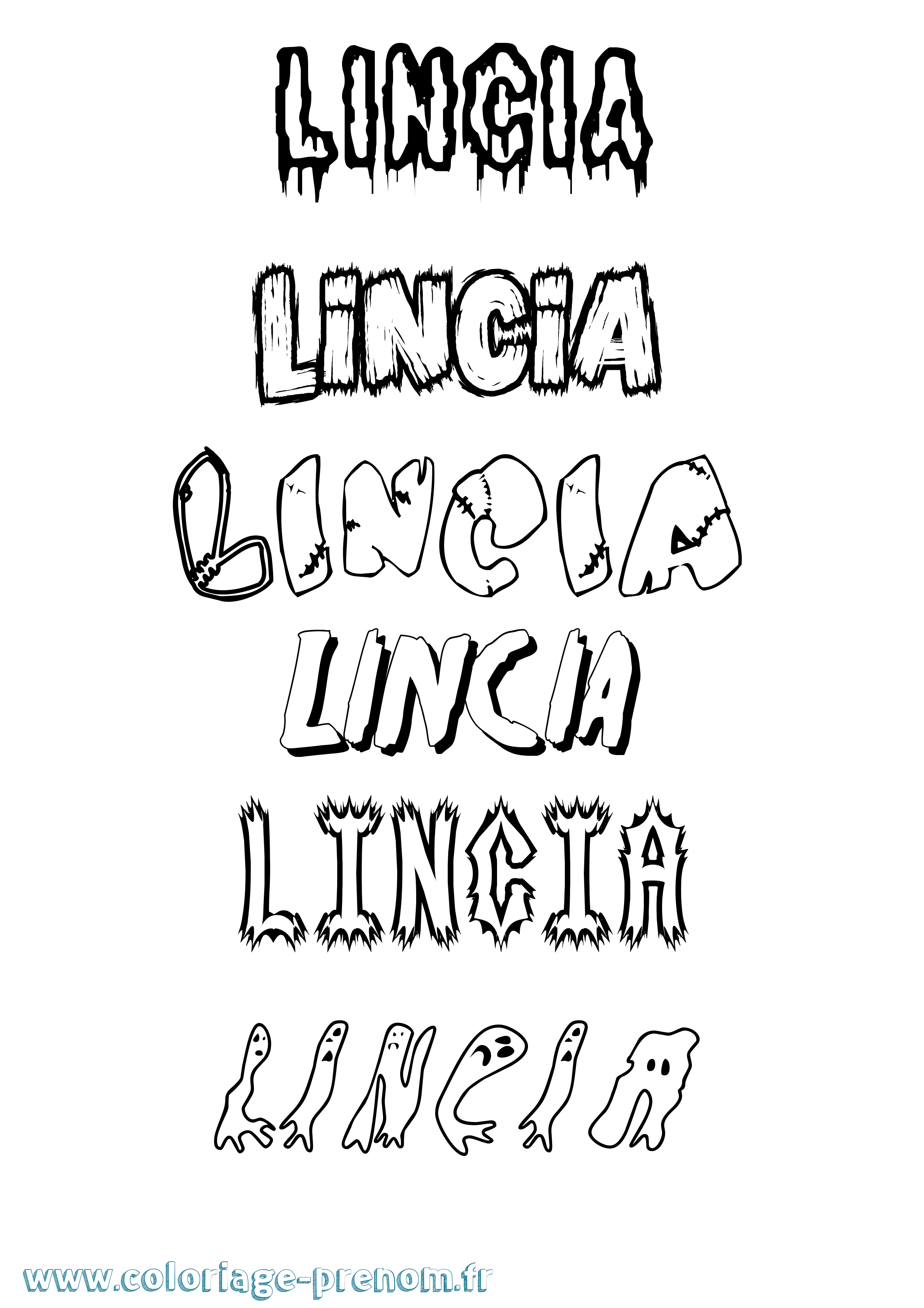 Coloriage Lincia Frisson Coloriage prénom Lincia Frisson