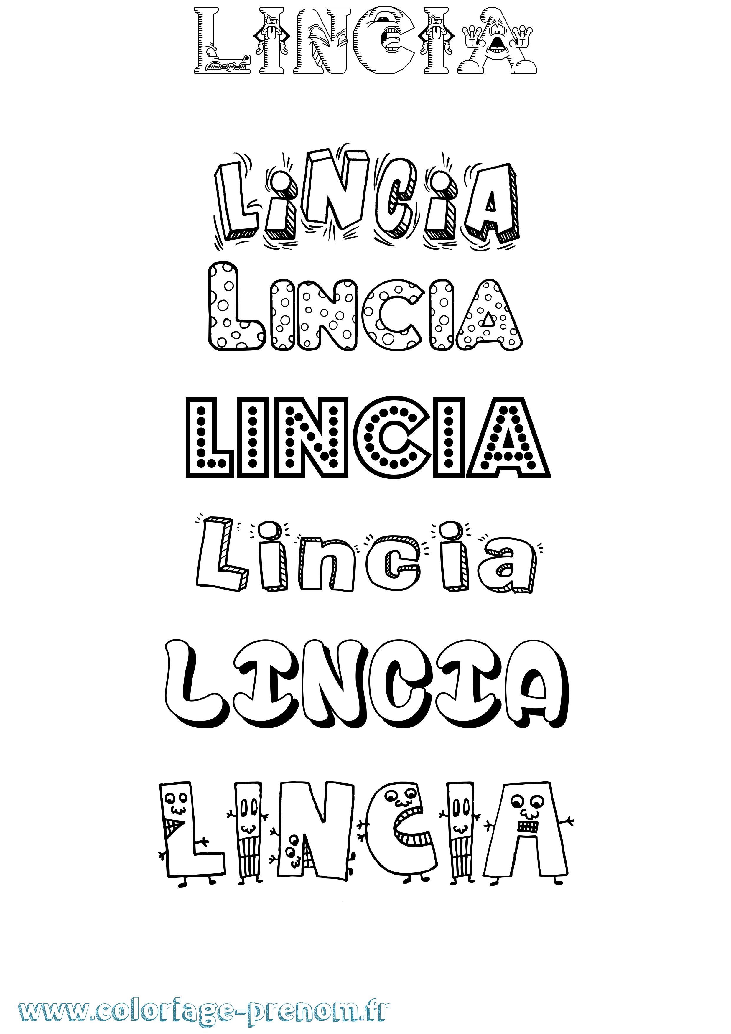 Coloriage Lincia Fun Coloriage prénom Lincia Fun