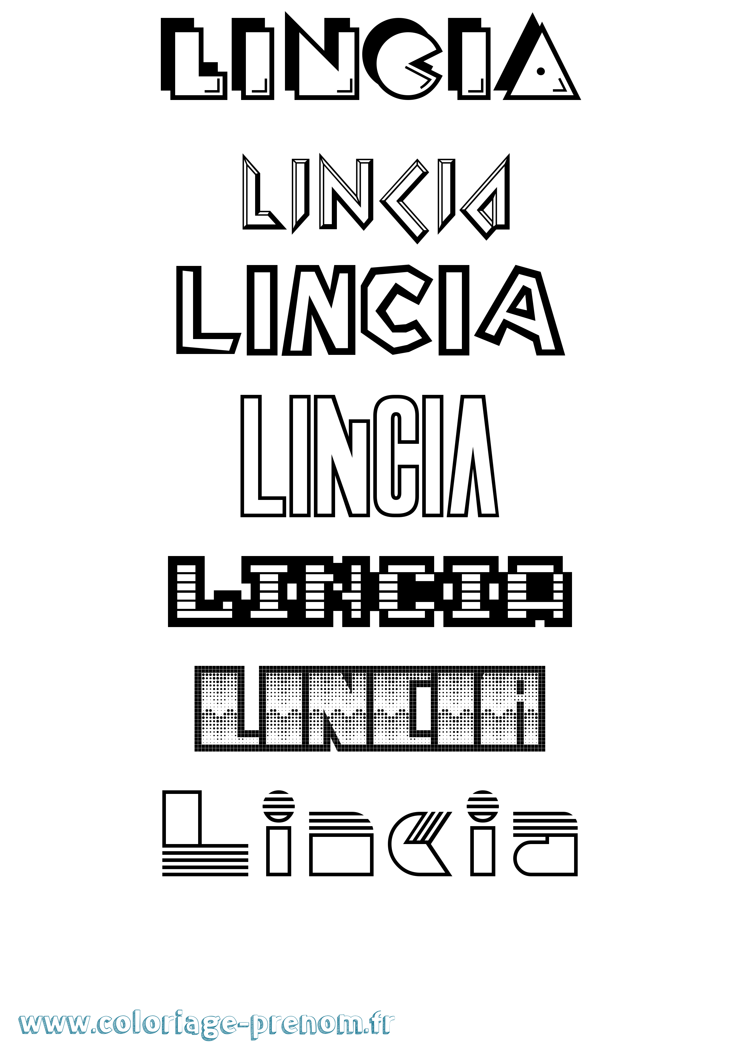 Coloriage Lincia Jeux Vidéos Coloriage prénom Lincia Jeux Vidéos