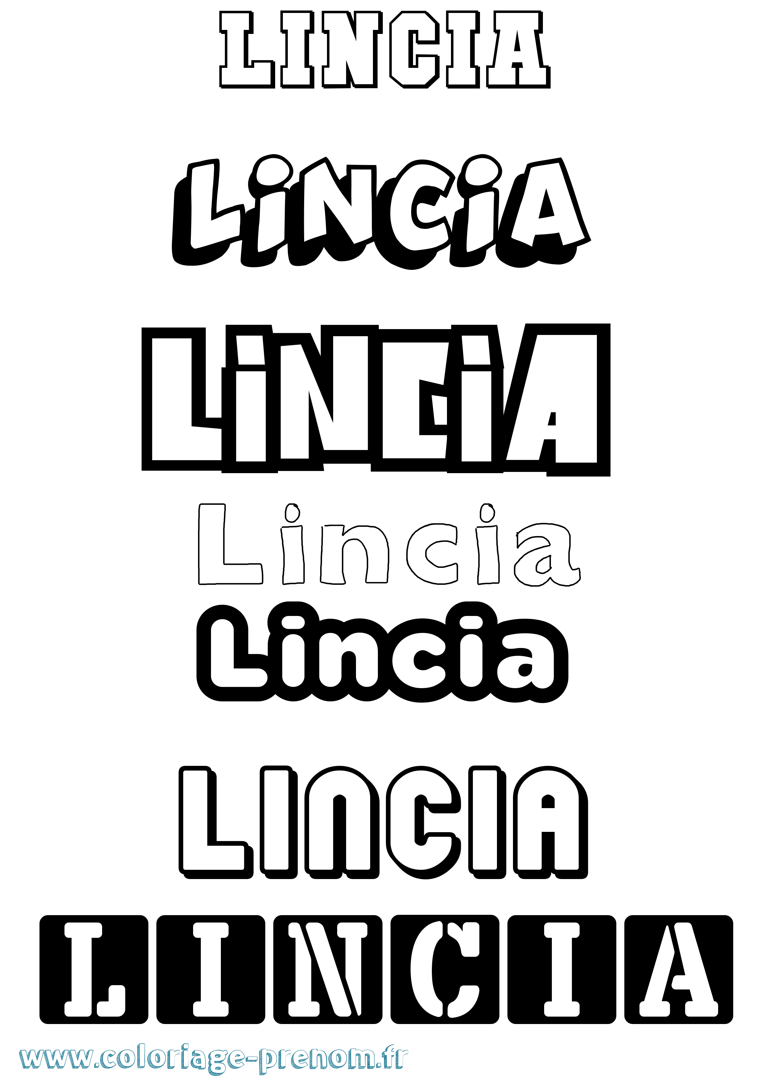 Coloriage Lincia Simple Coloriage prénom Lincia Simple
