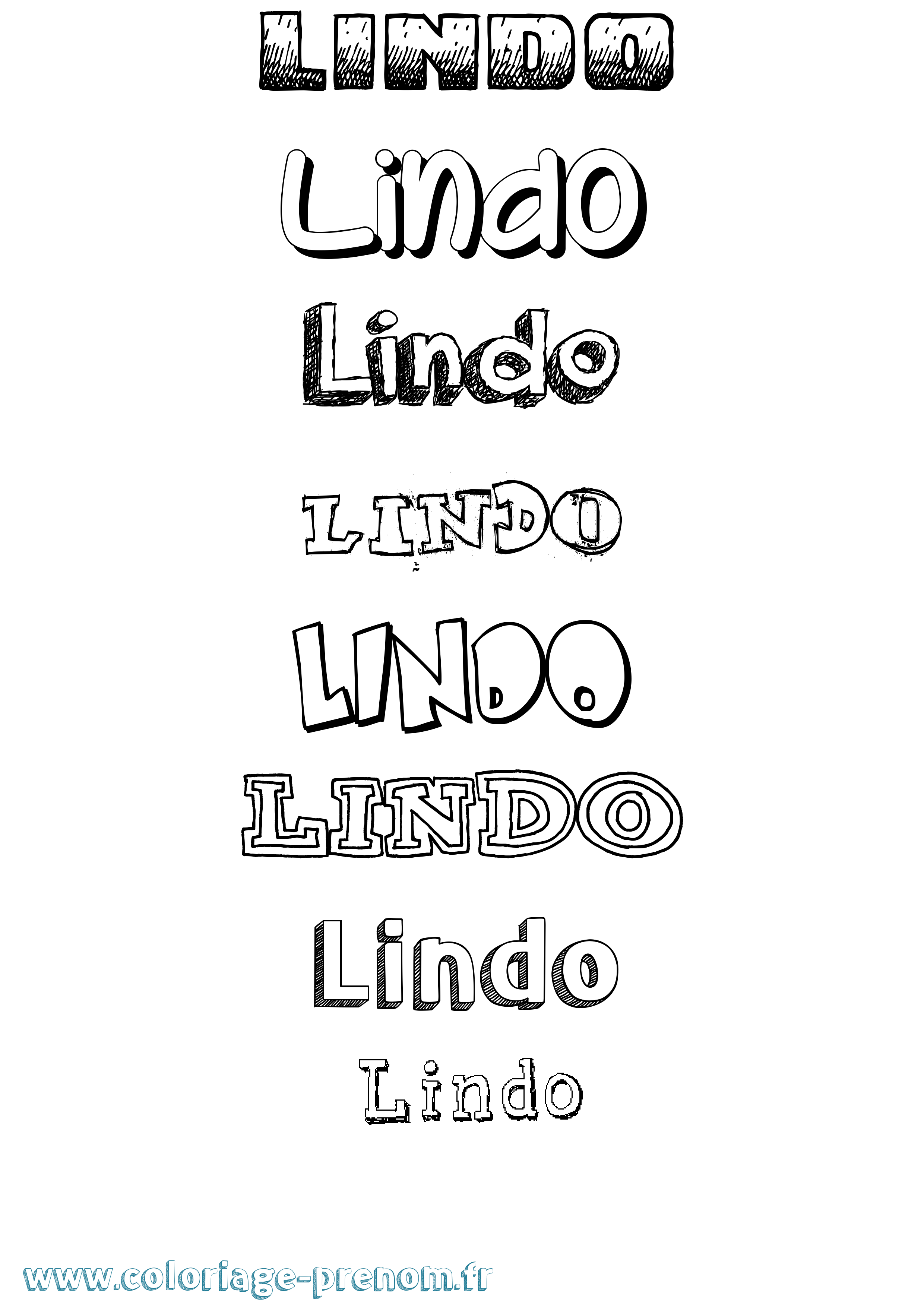 Coloriage Lindo Dessiné Coloriage prénom Lindo Dessiné