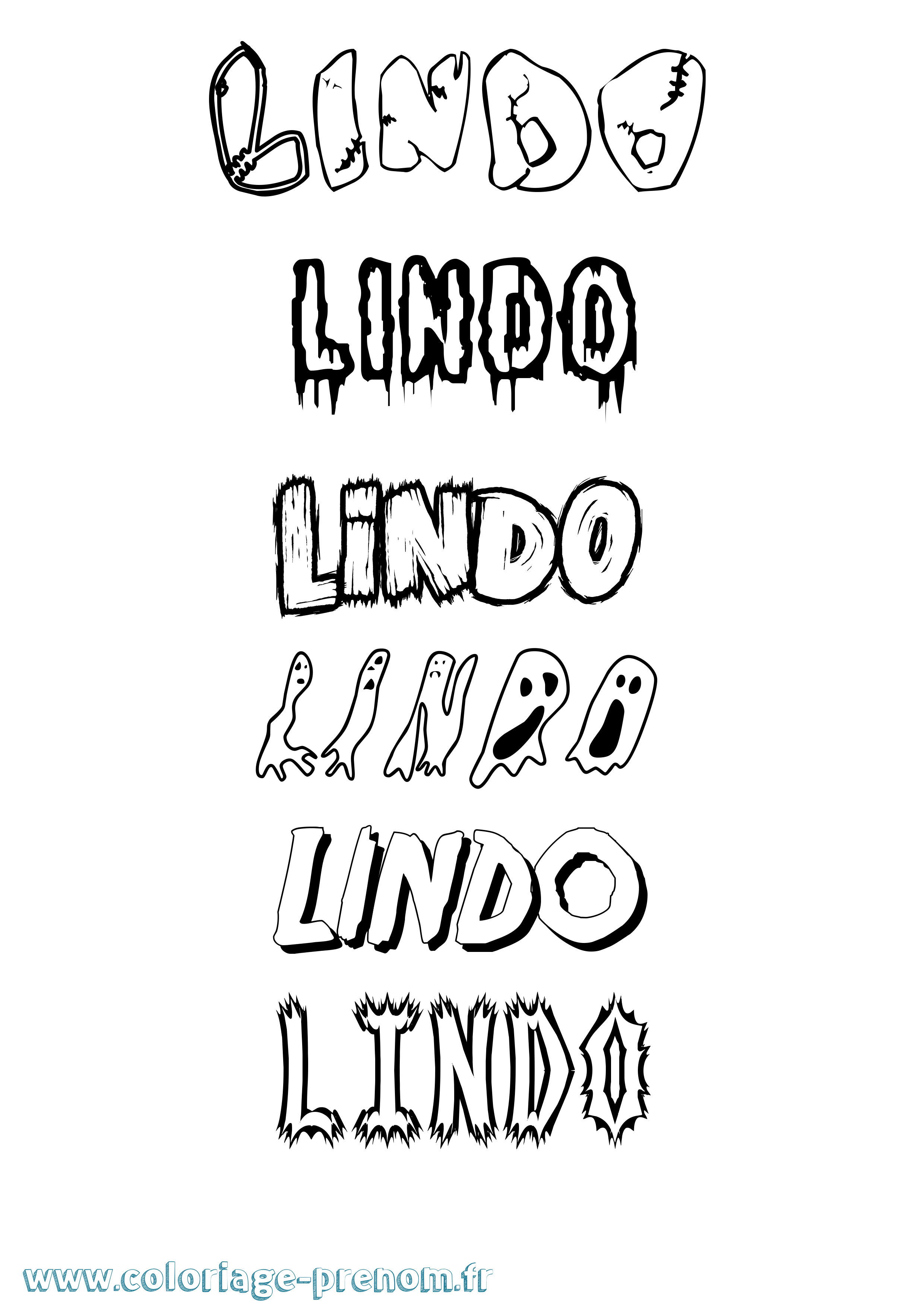 Coloriage Lindo Frisson Coloriage prénom Lindo Frisson