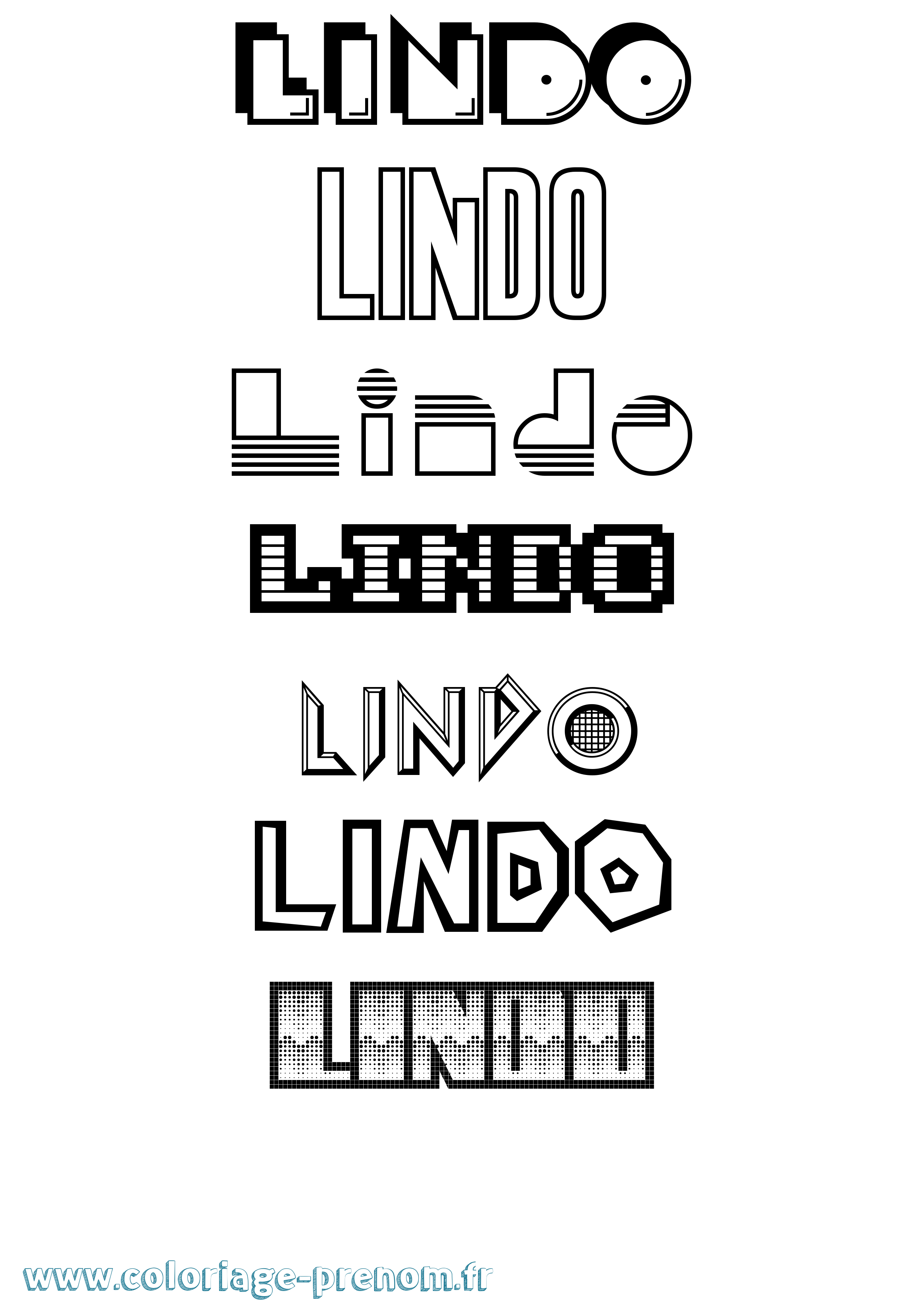 Coloriage Lindo Jeux Vidéos Coloriage prénom Lindo Jeux Vidéos