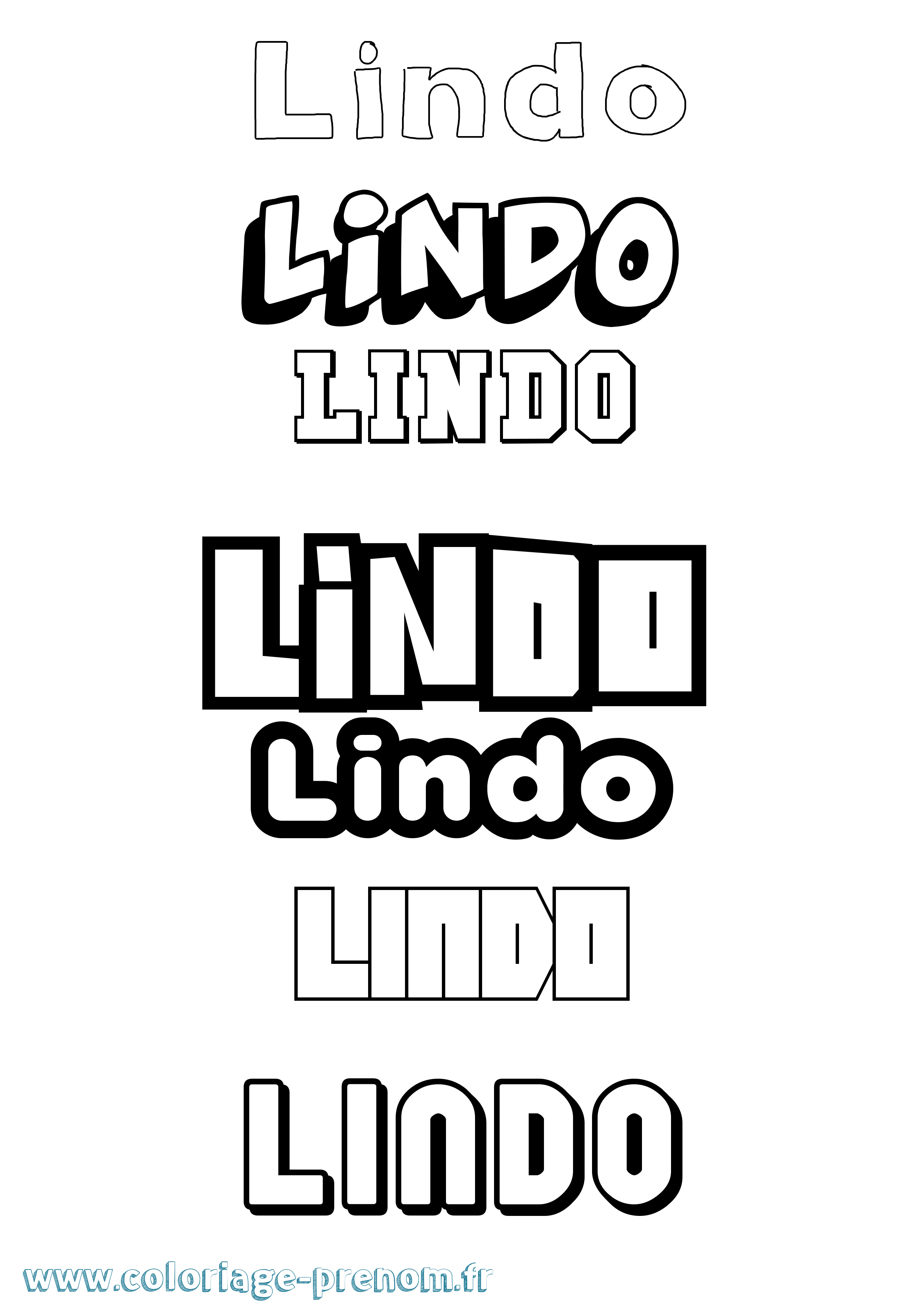 Coloriage Lindo Simple Coloriage prénom Lindo Simple