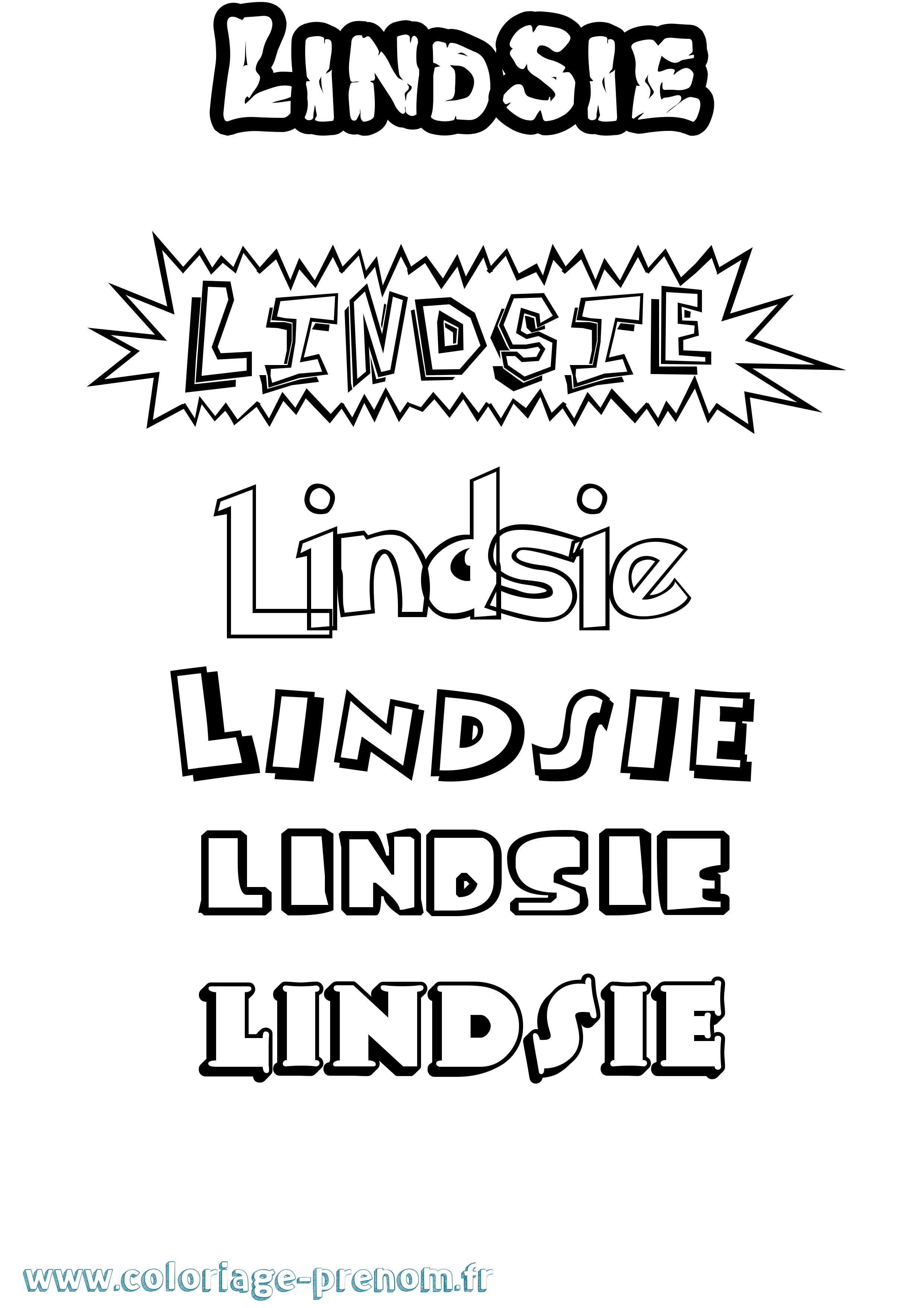 Coloriage Lindsie Dessin Animé Coloriage prénom Lindsie Dessin Animé