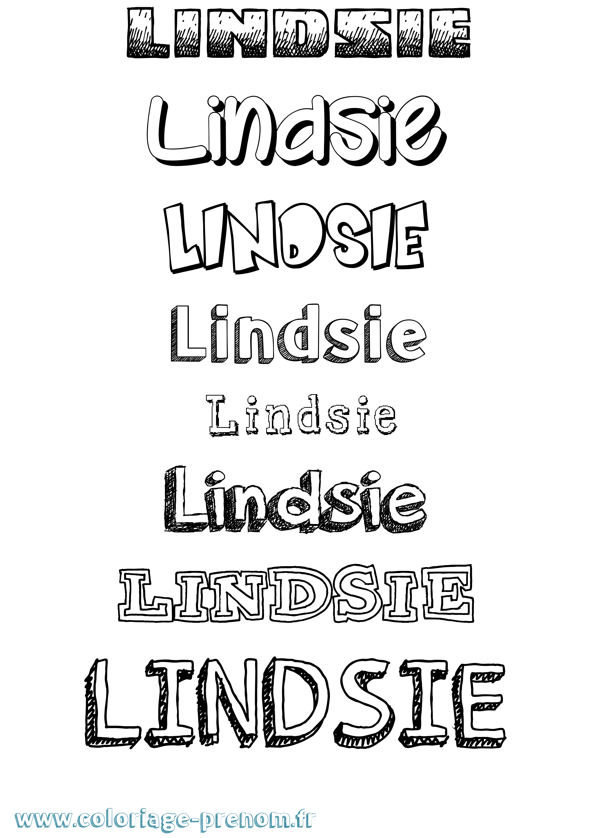 Coloriage Lindsie Dessiné Coloriage prénom Lindsie Dessiné