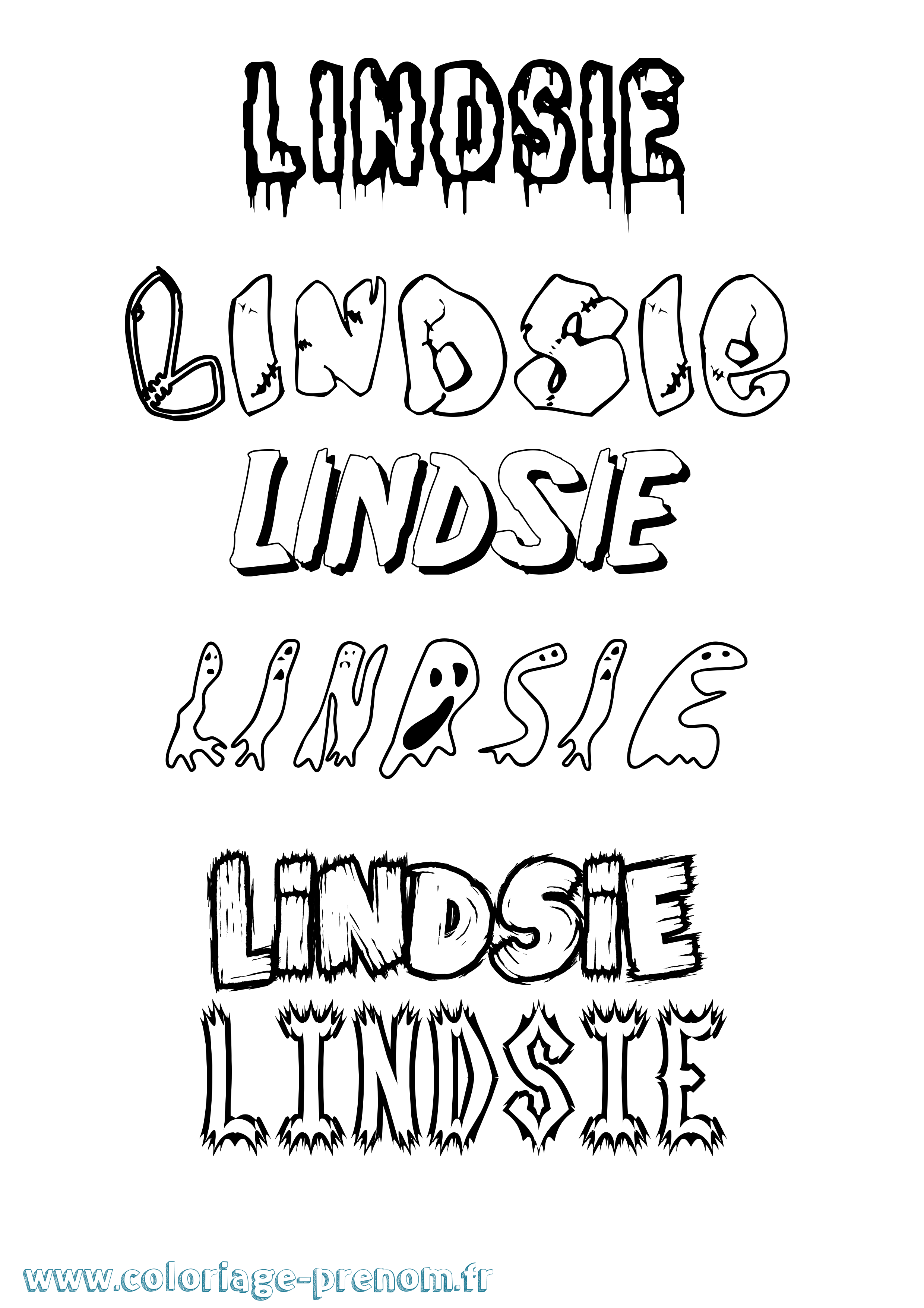 Coloriage Lindsie Frisson Coloriage prénom Lindsie Frisson