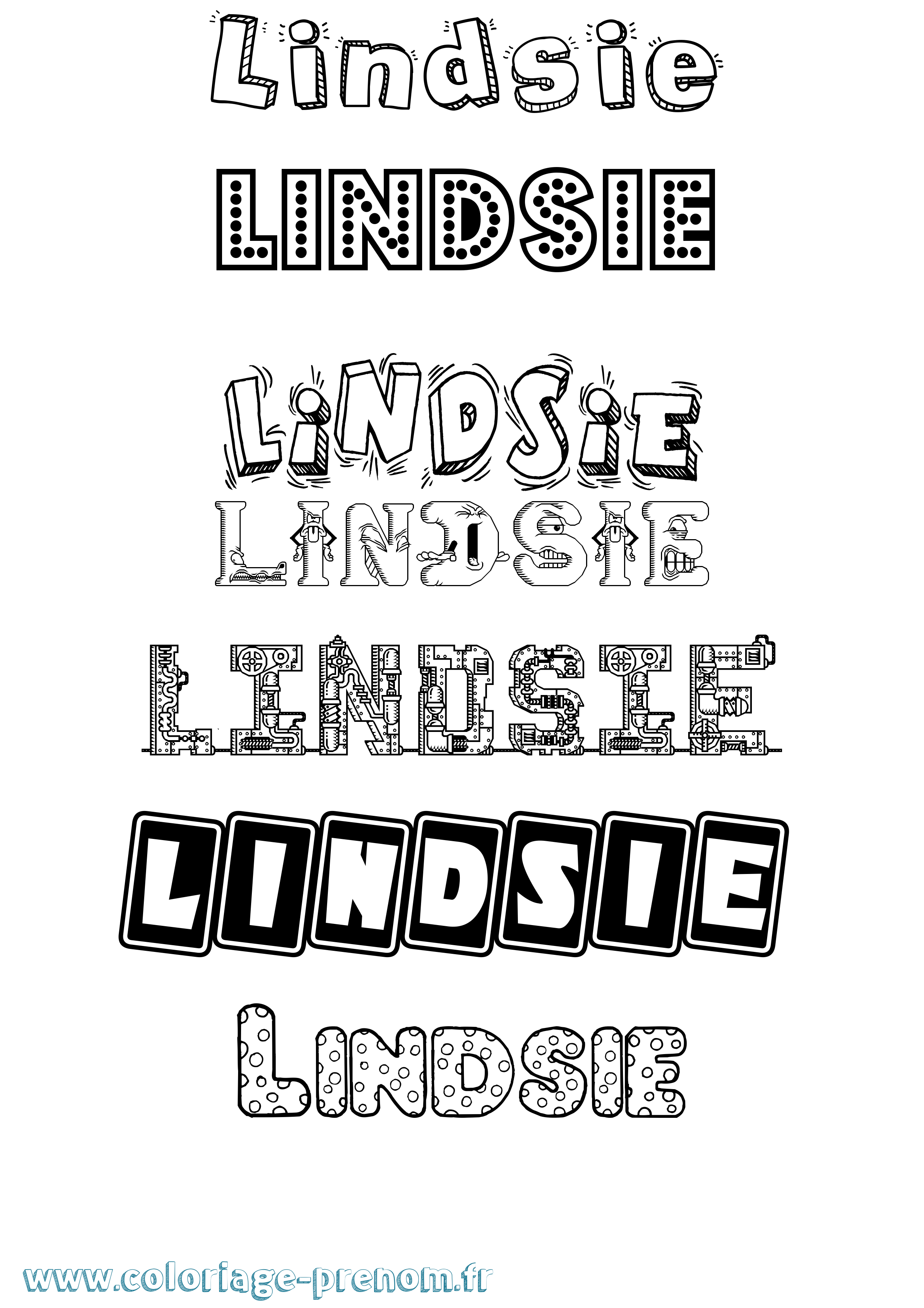 Coloriage Lindsie Fun Coloriage prénom Lindsie Fun