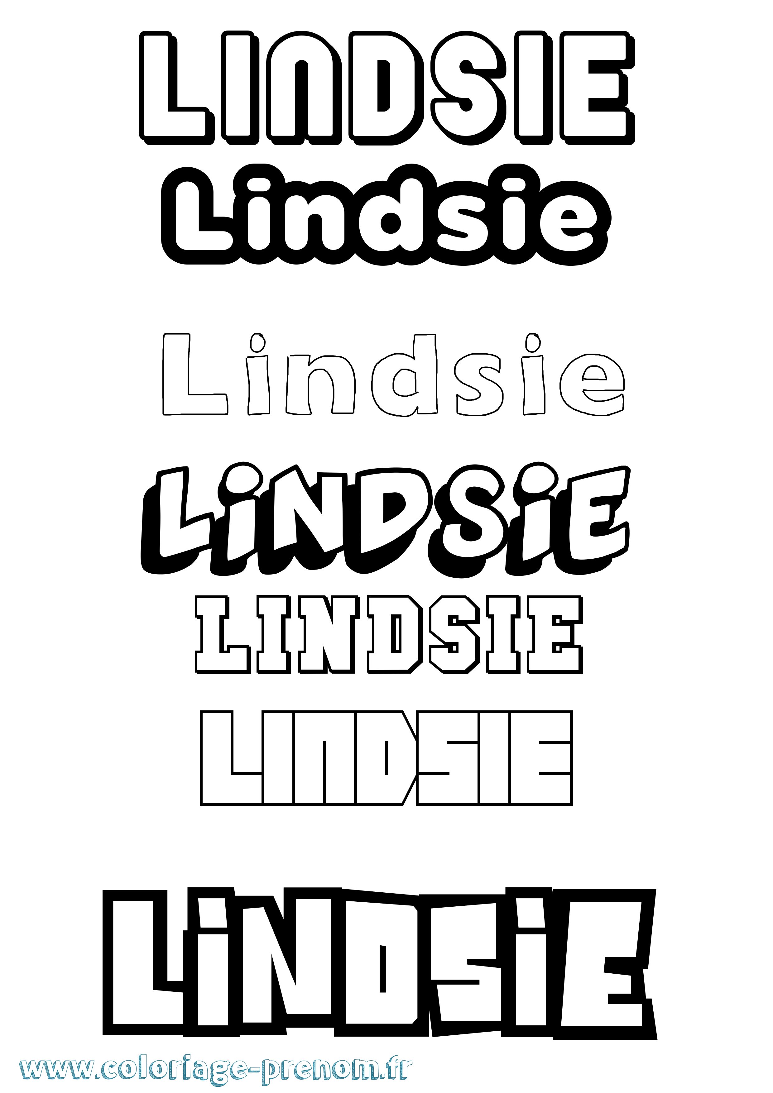Coloriage Lindsie Simple Coloriage prénom Lindsie Simple